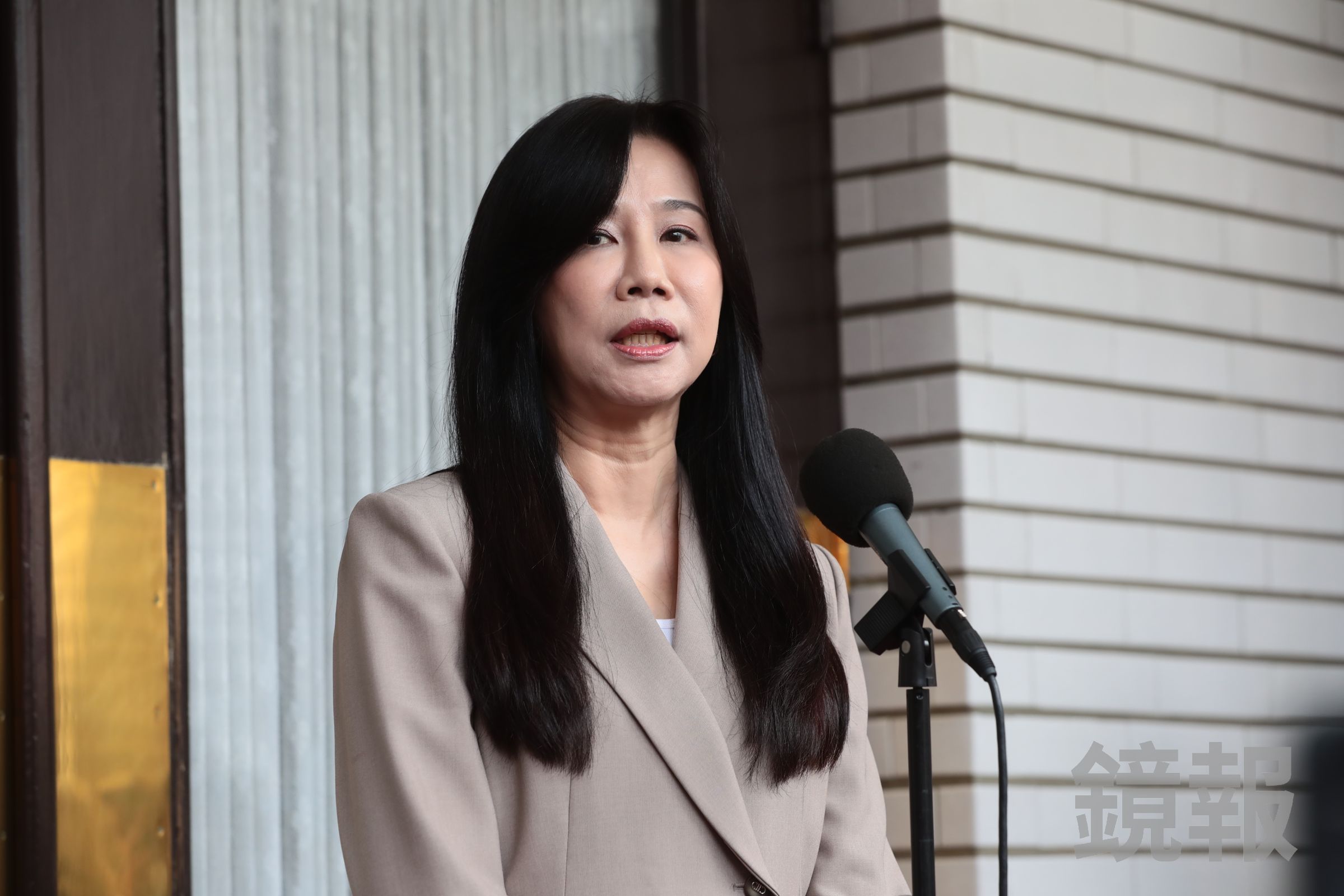 佀廣洋是否參選到底，萬美玲今天表示，「尊重他的決定，畢竟他是獨立個體的參選人。」（鏡報林煒凱攝）