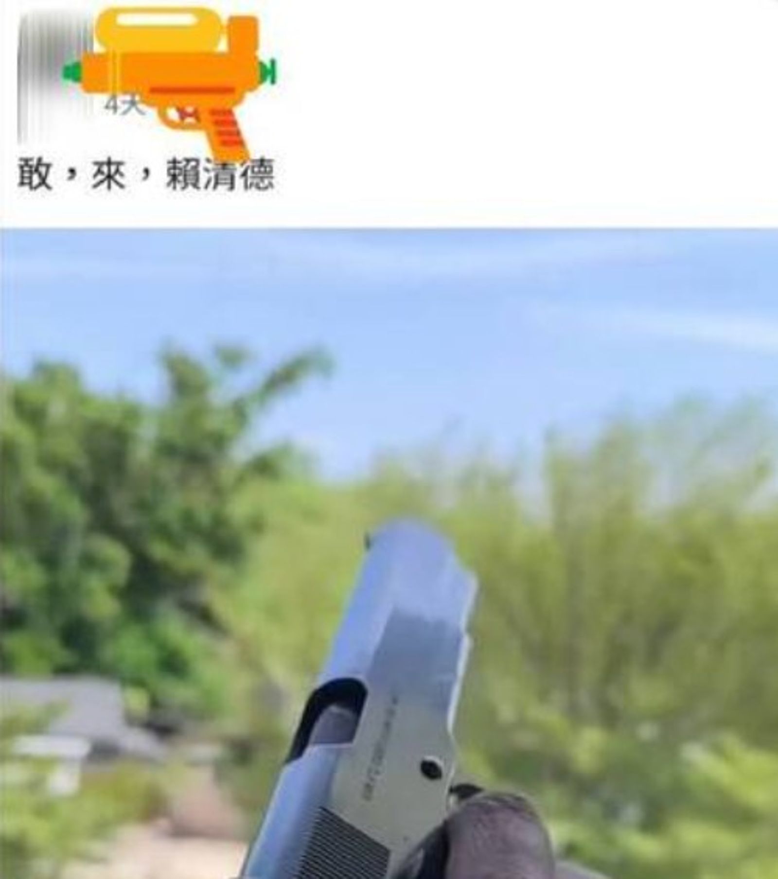 男子網路曬槍「敢,來,賴清德」恐嚇元首 中檢拘提到案聲請羈押