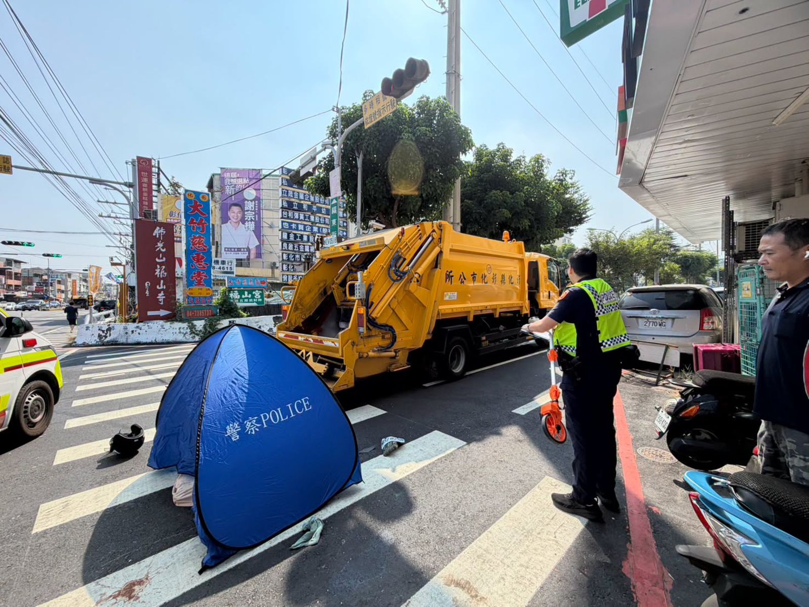 彰化嚴重車禍!垃圾車轉彎擦撞機車 女騎士慘死輪下