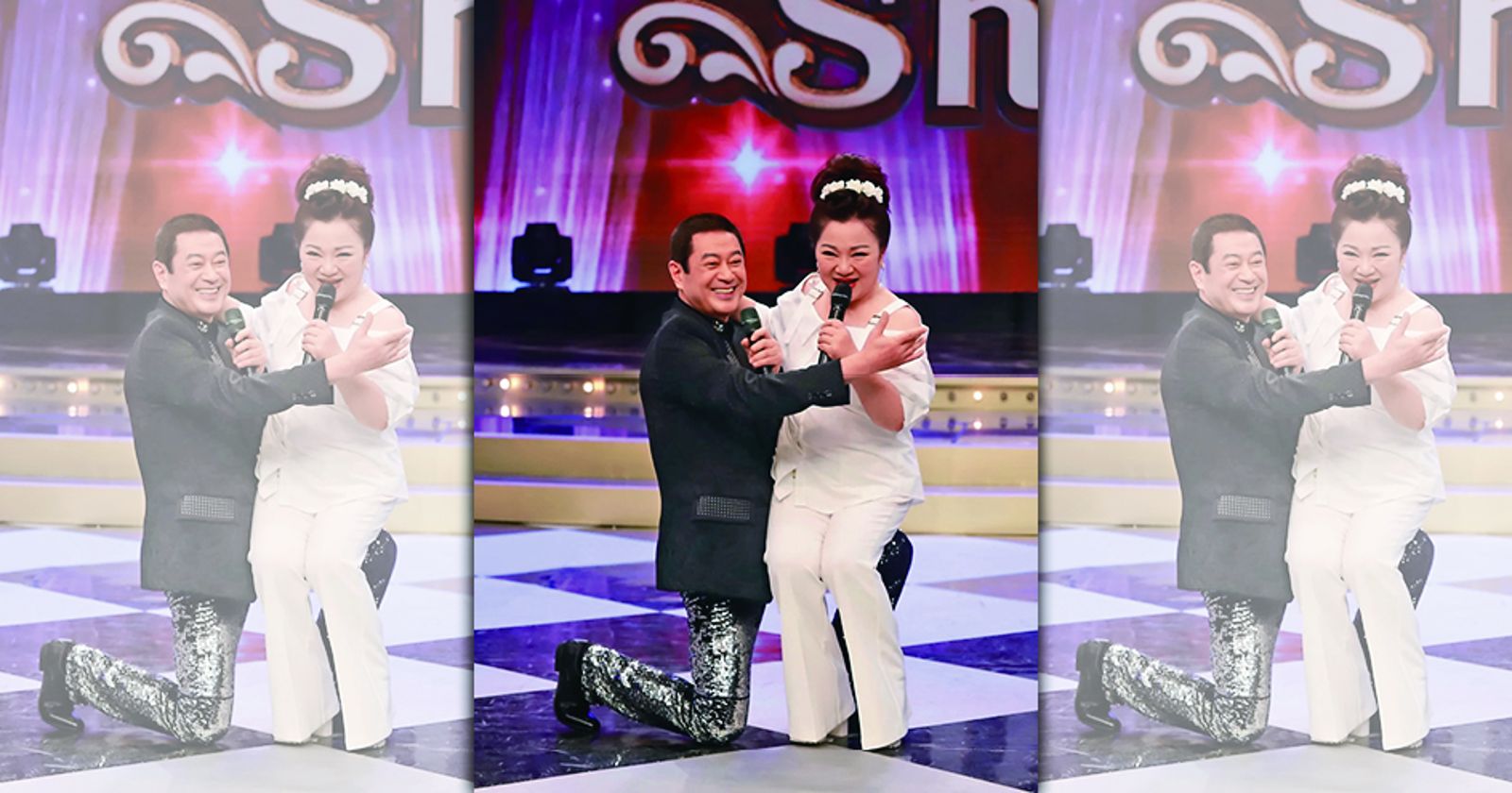 白冰冰（右）主持《超級冰冰Show》連續六週收視奪冠，近日找來蔡小虎（左）上節目衝收視再創佳績。（民視提供）