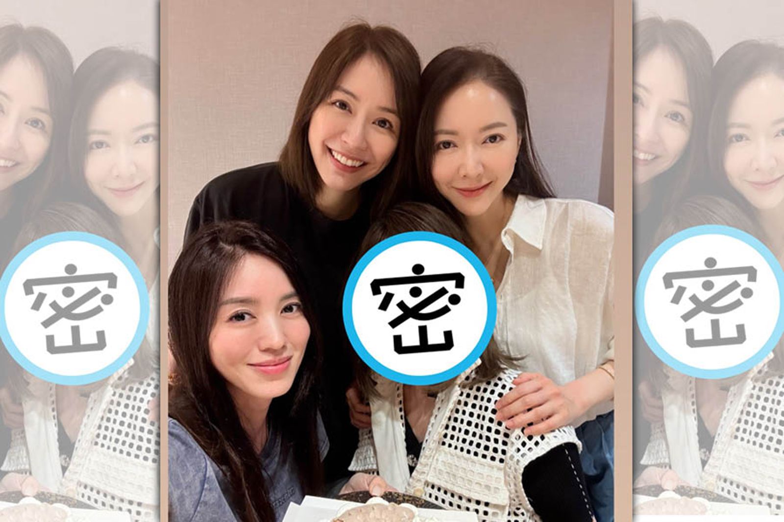 林牧潔（前排左起）、陳娟娟、蔡依珊（後排左起）、蔡依倫補過母親節。（翻攝林牧潔IG）