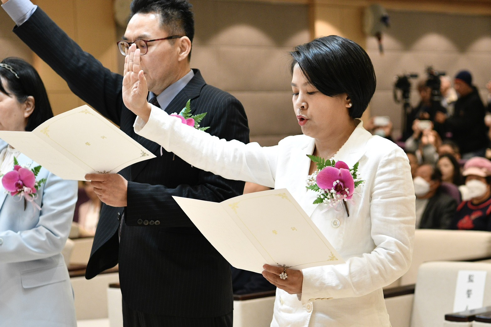 李貞秀今天宣誓就職。（鏡報李智為）