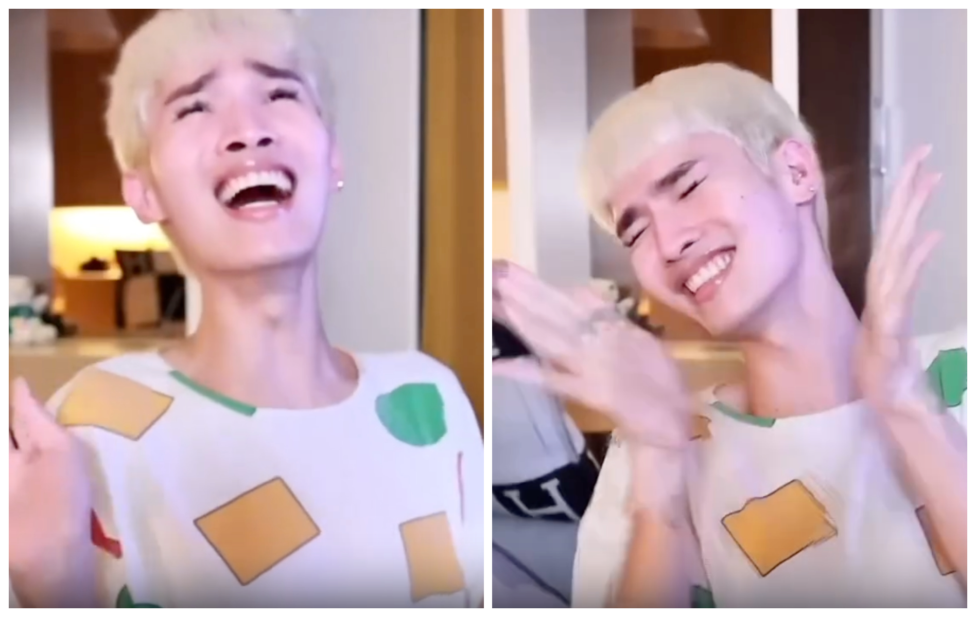 鍾明軒拍狂喜、大笑影片,形容今日心情。(翻攝鍾明軒Threads)