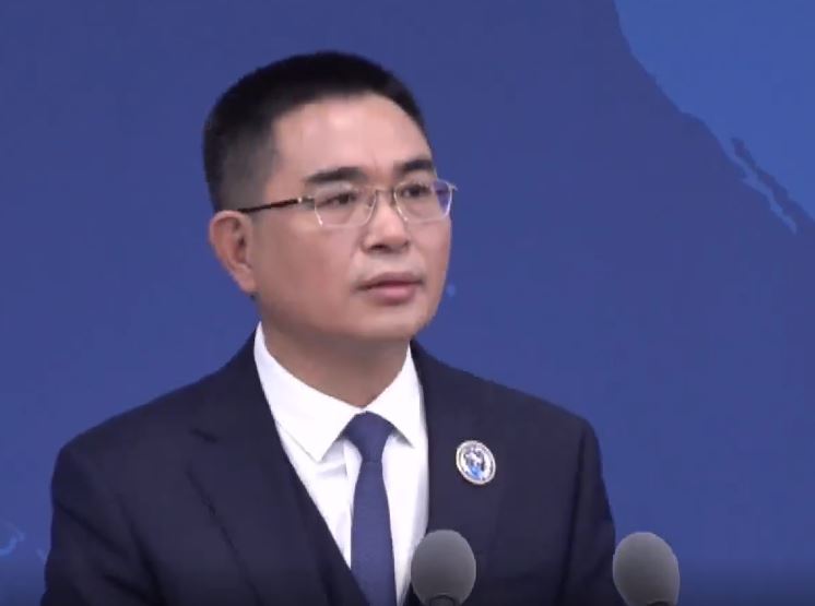 中國國台辦發言人陳斌華。（翻攝中國網直播）