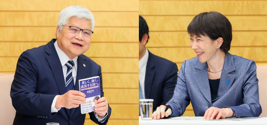 魏哲家訪日送「政治藍圖」?高市早苗笑得樂開懷。(翻攝自首相官邸)