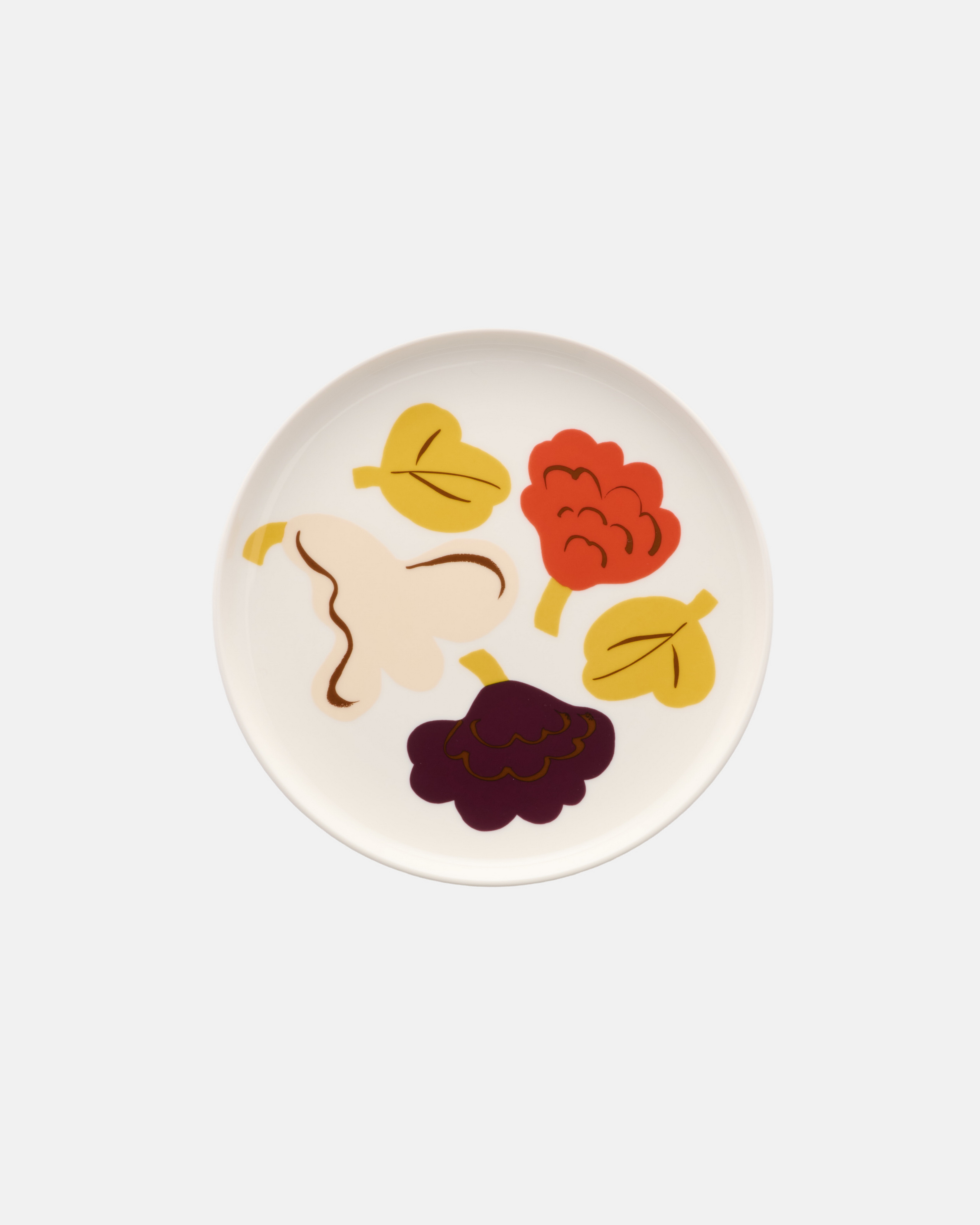 粉紫紅三色Kukasta kukkaan印花盤（直徑20 cm）。NT$1,290（俊思提供）