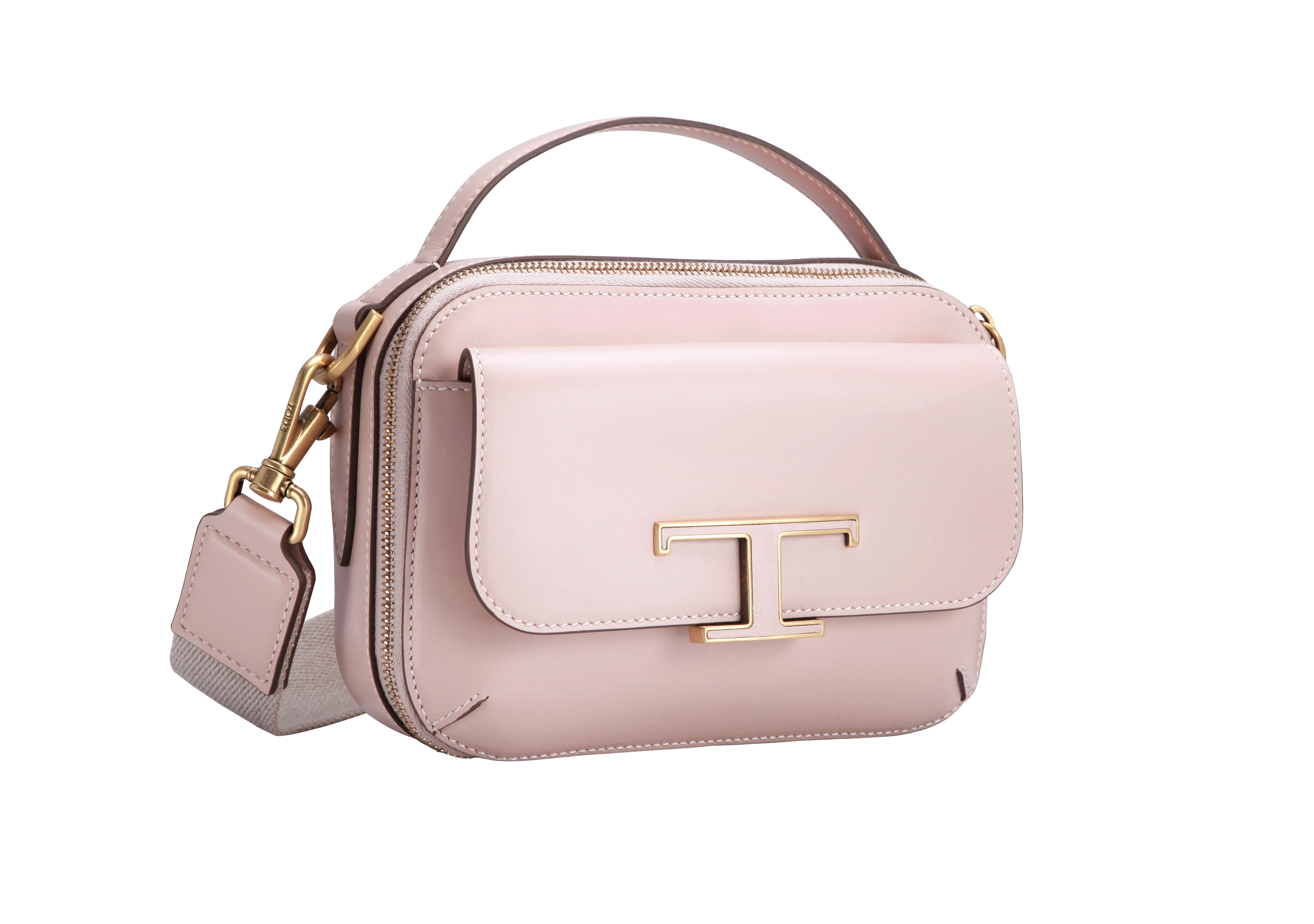 台灣限定款TOD'S T TIMELESS裸粉色相機包。NT$75,900（迪生提供）