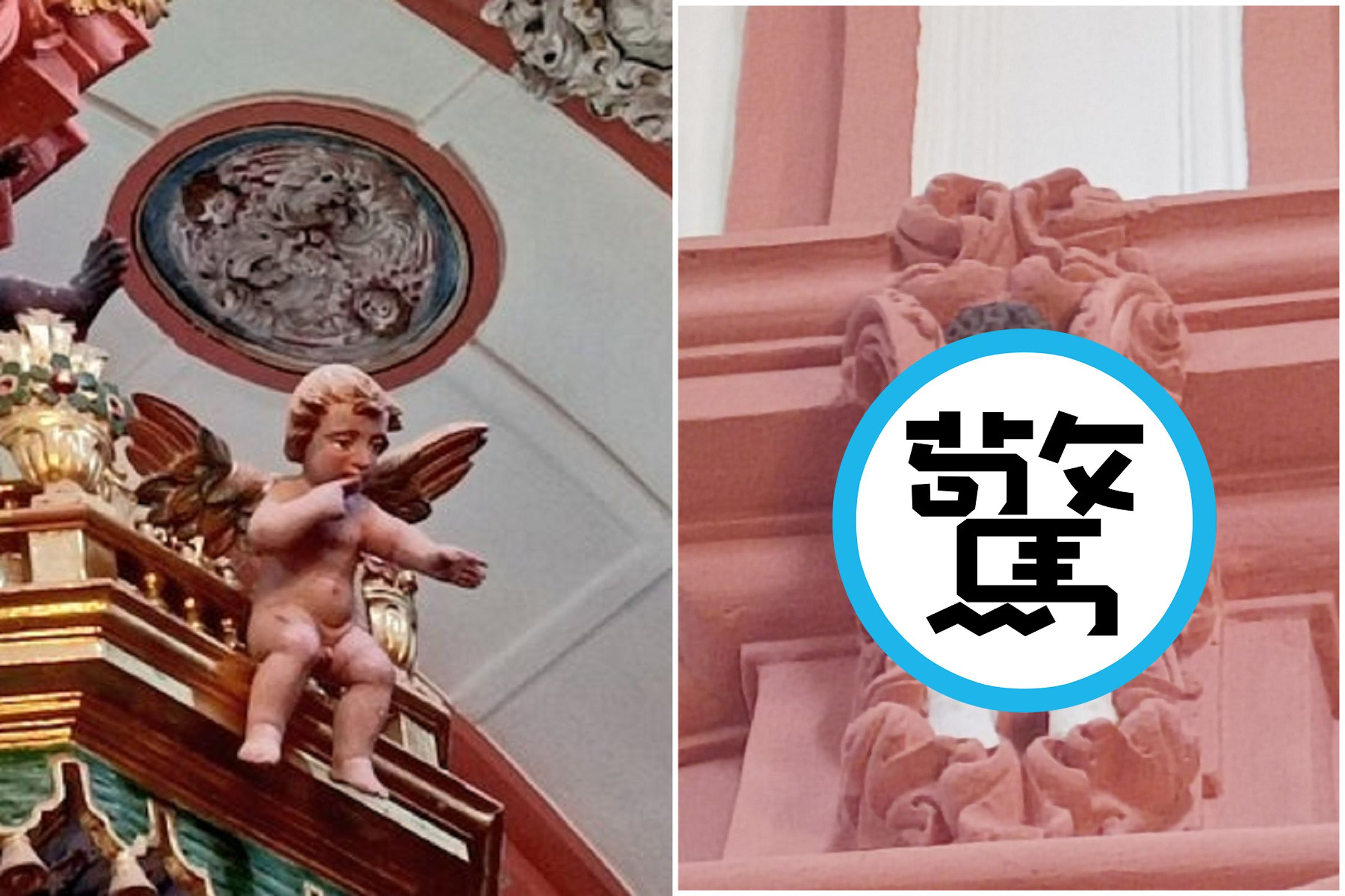 西班牙300年老教堂修復,悲劇了!小天使驚變「搞笑猛男鬼」。(翻自X平台)