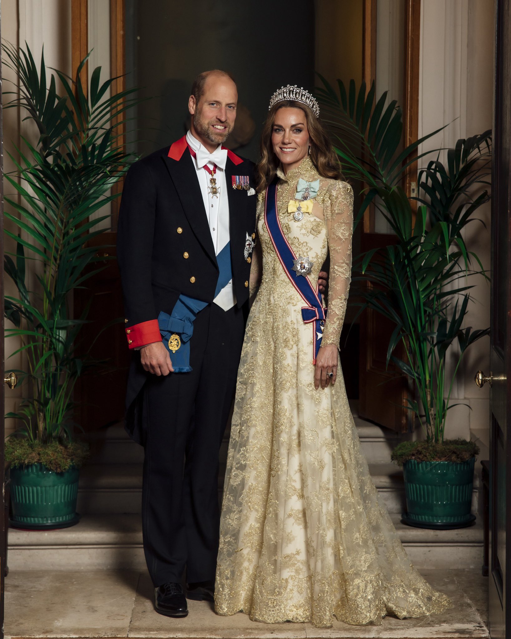 凱特王妃一襲Phillipa Lepley禮服，驚豔全場。（翻攝princeandprincessofwales IG）