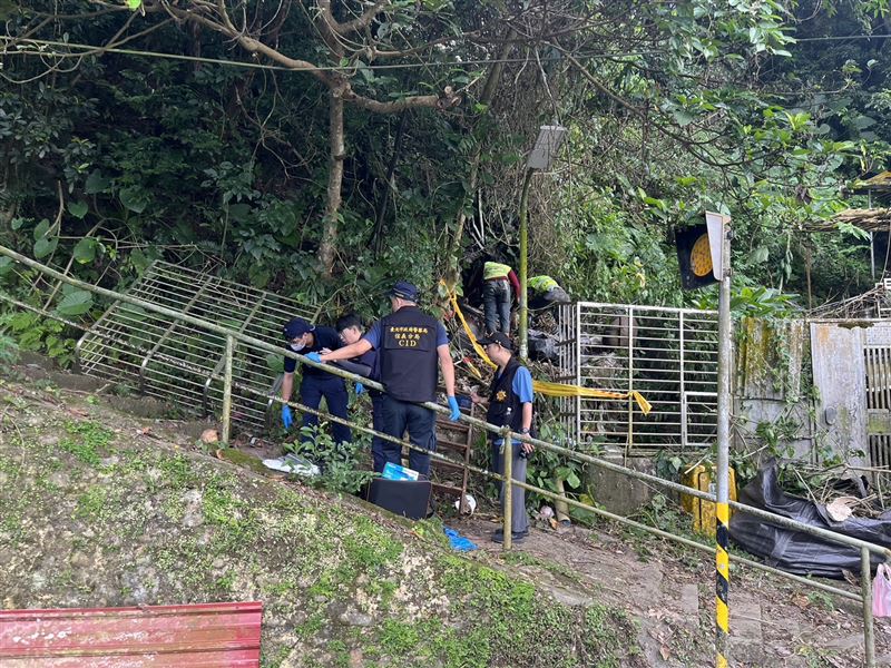 台北市信義區和平東路三段一帶，外籍移工在清理垃圾時驚見人類頭骨，警方正在調查中。（翻攝畫面）