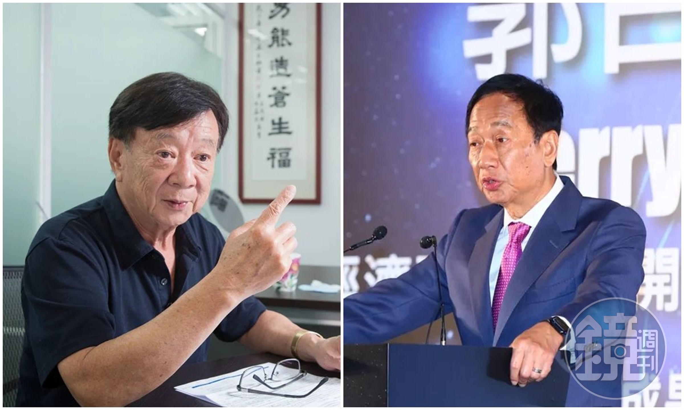 宣明智(左圖)認了主動幫郭台銘(右圖)撰文挺「侯康配」。(本刊資料照)