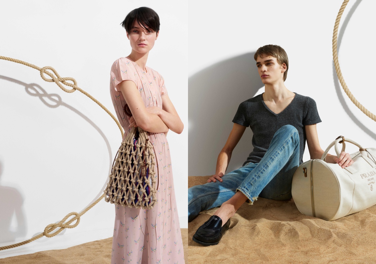 PRADA男女裝度假單品自條紋以及海軍風格的繩索中汲取靈感。（PRADA提供）