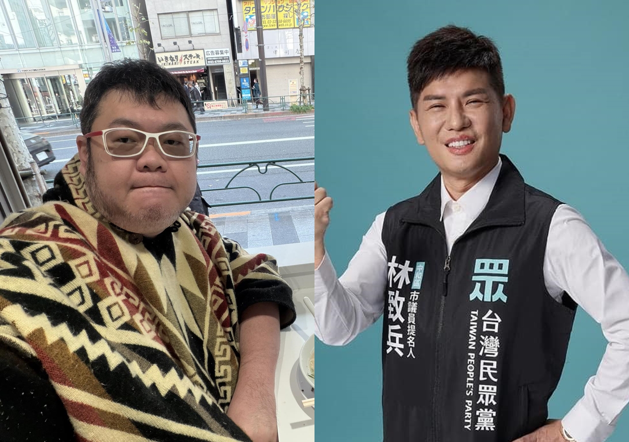 「小鳥吃吐司」老闆林致兵(右)驚傳欠薪跑路,網紅「四叉貓」劉宇席(左)今po文表示,3年前就說要小心民眾黨這個人。(翻攝自臉書)