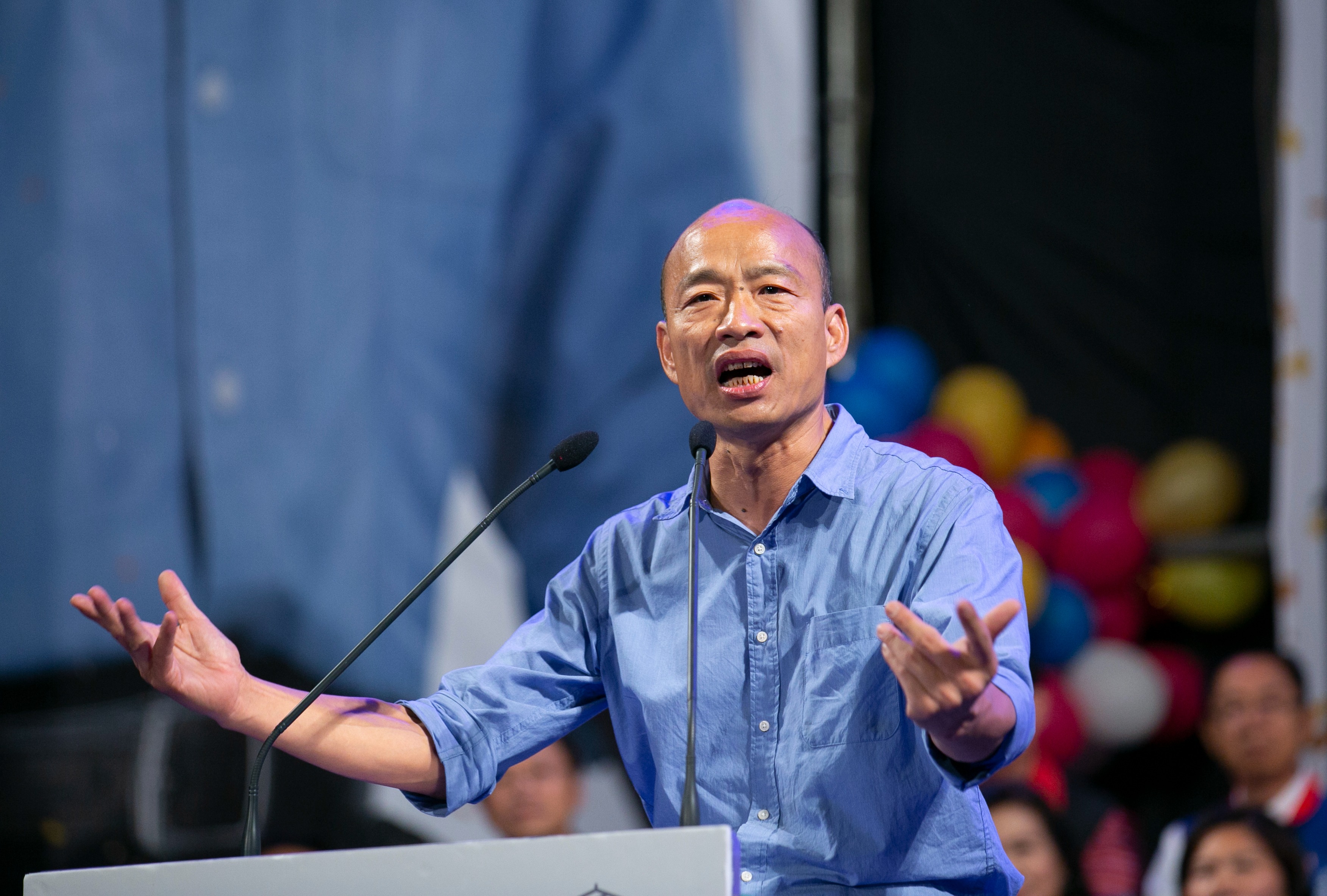 羅廷瑋先前承諾選民不辦造勢，卻私底下舉辦多場，甚至邀請韓國瑜（圖）站台，引來對手陳雅惠批評。（本刊資料照）