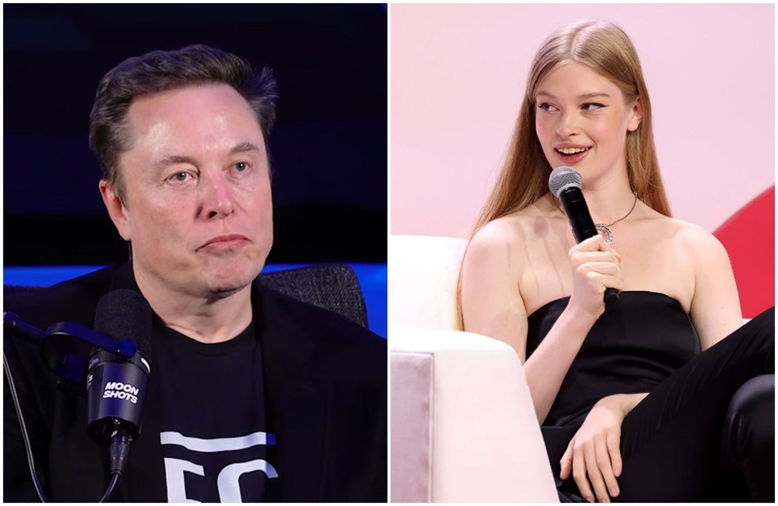 薇薇安（右）與父親馬斯克（左）關係決裂。（翻攝vivllainous IG、 Peter H. Diamandis YouTube頻道）