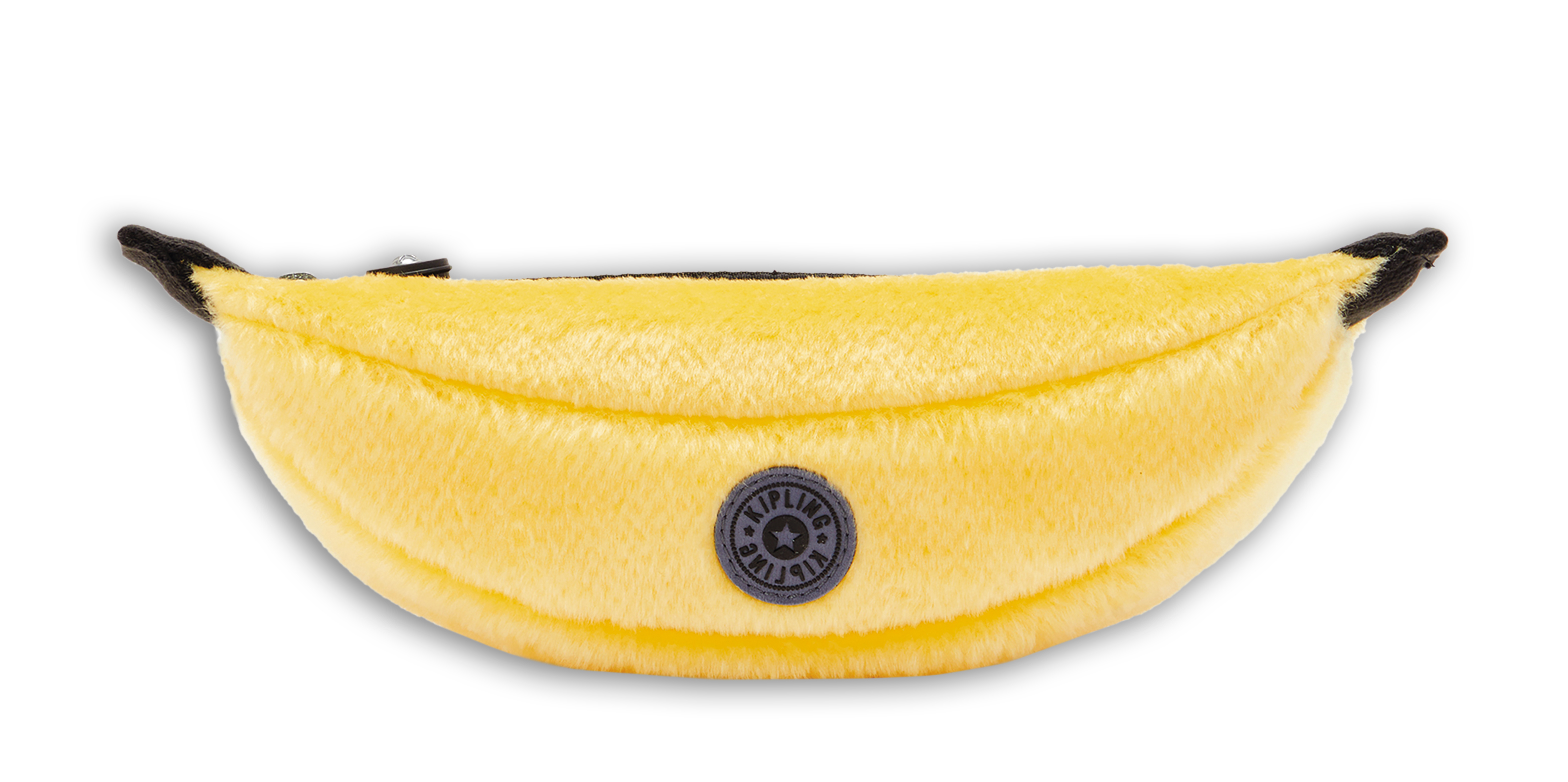 Kipling X Minions聯名系列小小兵黃色絨毛香蕉造型筆袋。NT$1,980(Kipling提供)