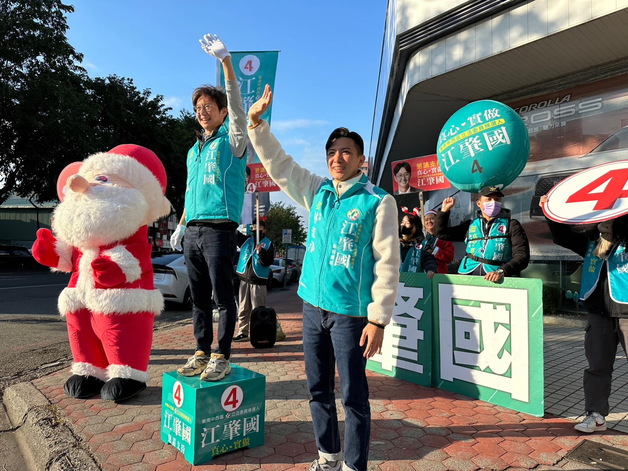 江肇國（左）表示，黃國書被評鑑是最優秀的教育立委，他若接棒，一定會繼續爭取台中市的教育資源。（翻攝自江肇國臉書）
