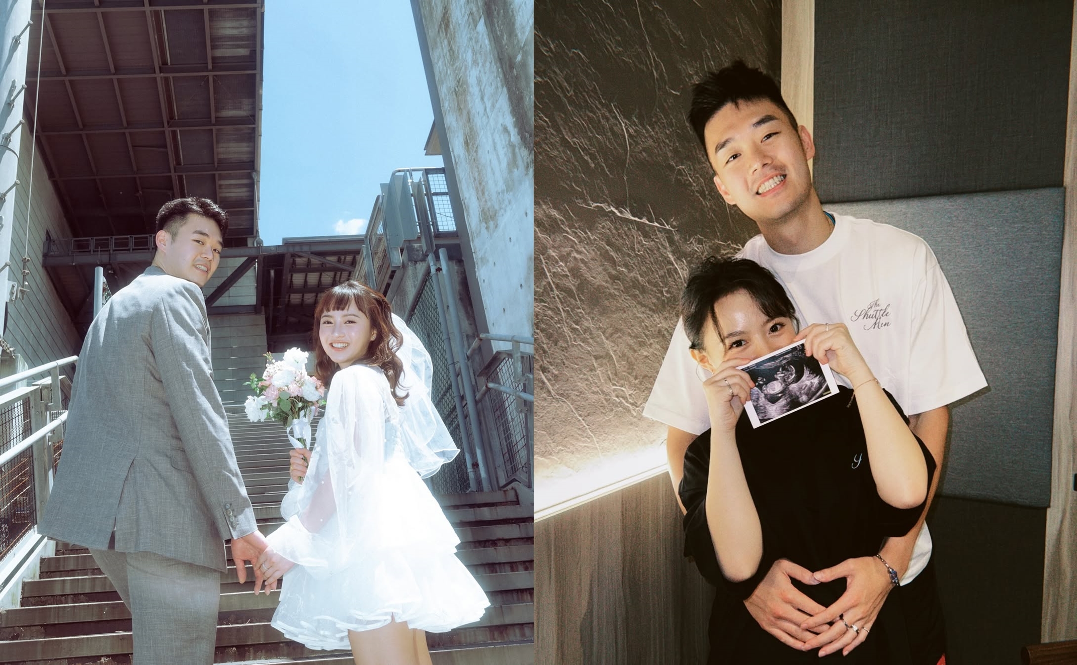 東京、巴黎奧運羽球男雙金牌得主王齊麟傳出喜訊，30歲的他將升格當爸。（翻攝自陳詩媛IG）