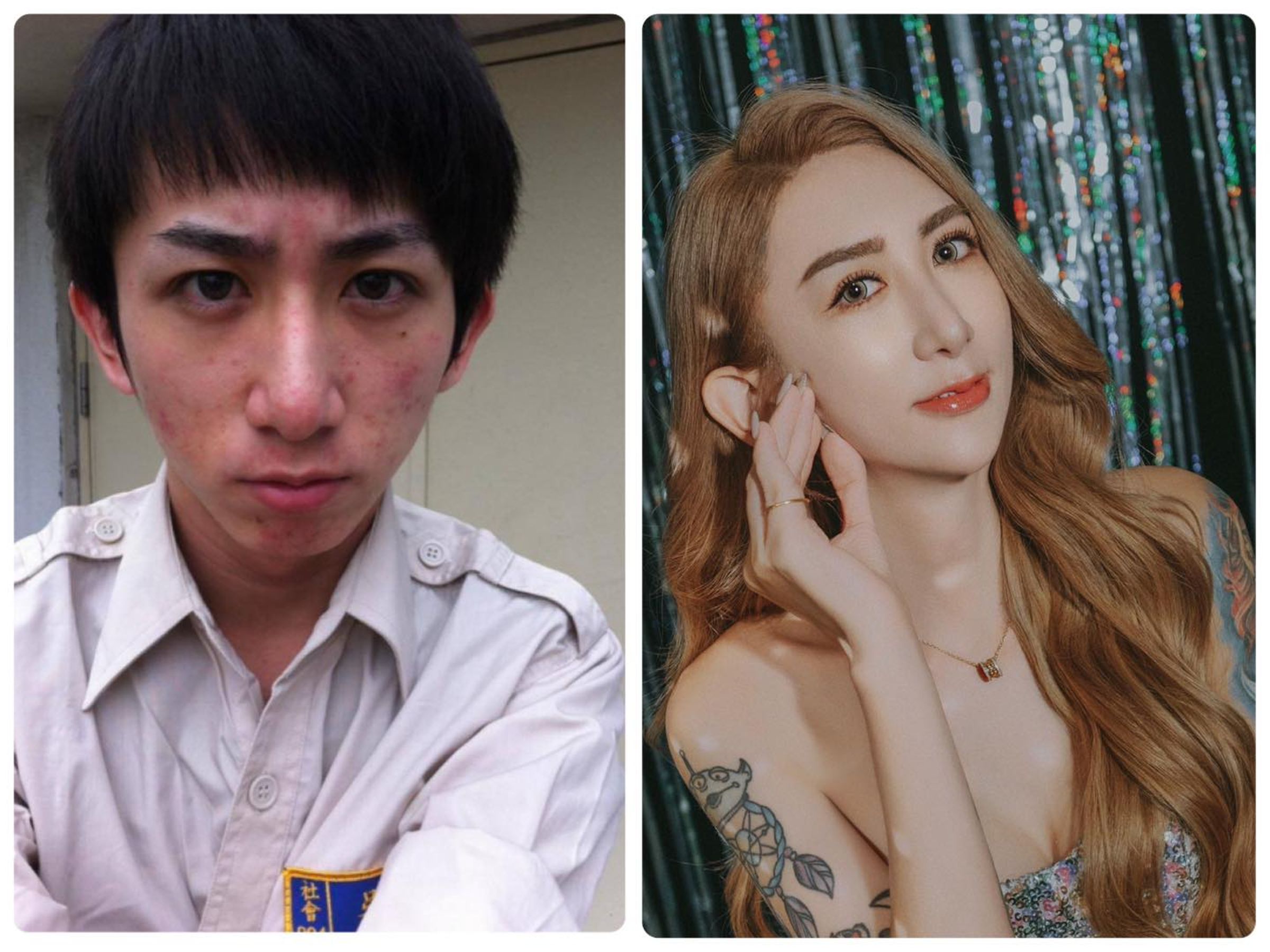 網紅罔腰日前分享年輕時當替代役的青澀照片。（翻攝臉書「罔腰的腰」）