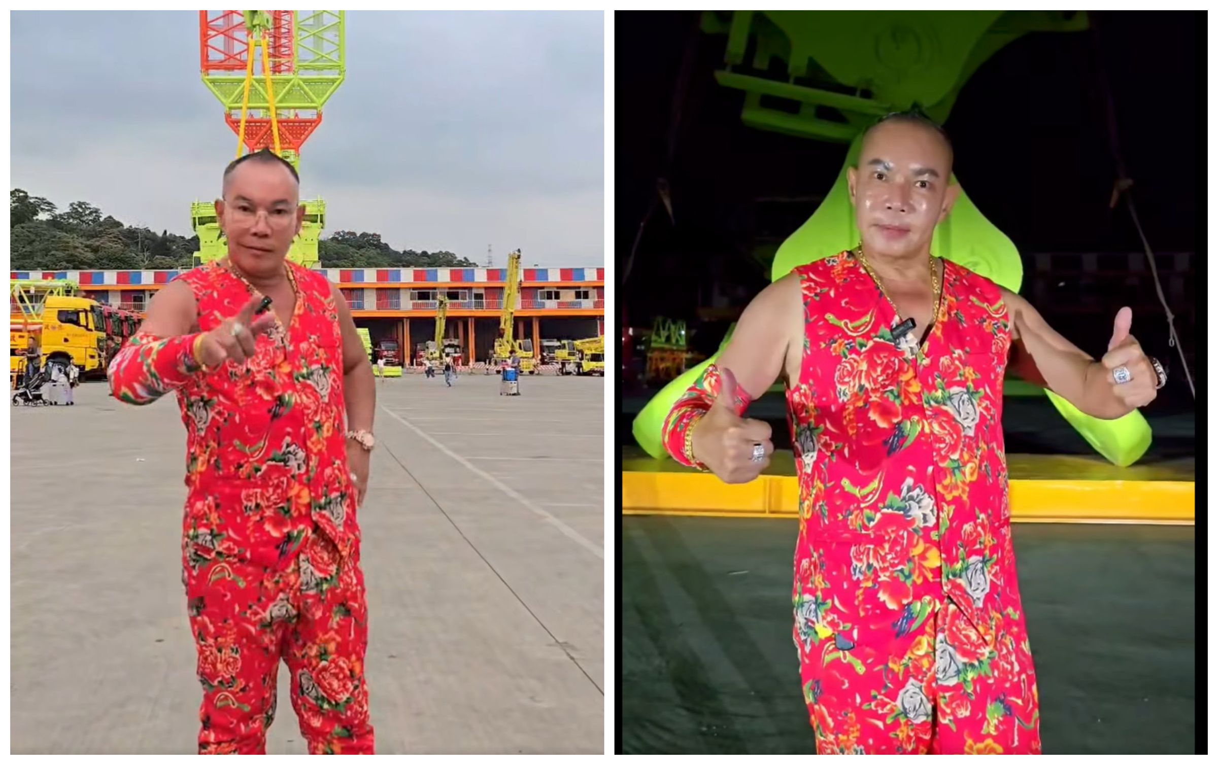 吊車大王拍片，回擊說風涼話的名嘴和酸民。（翻攝huboss888 Threads）