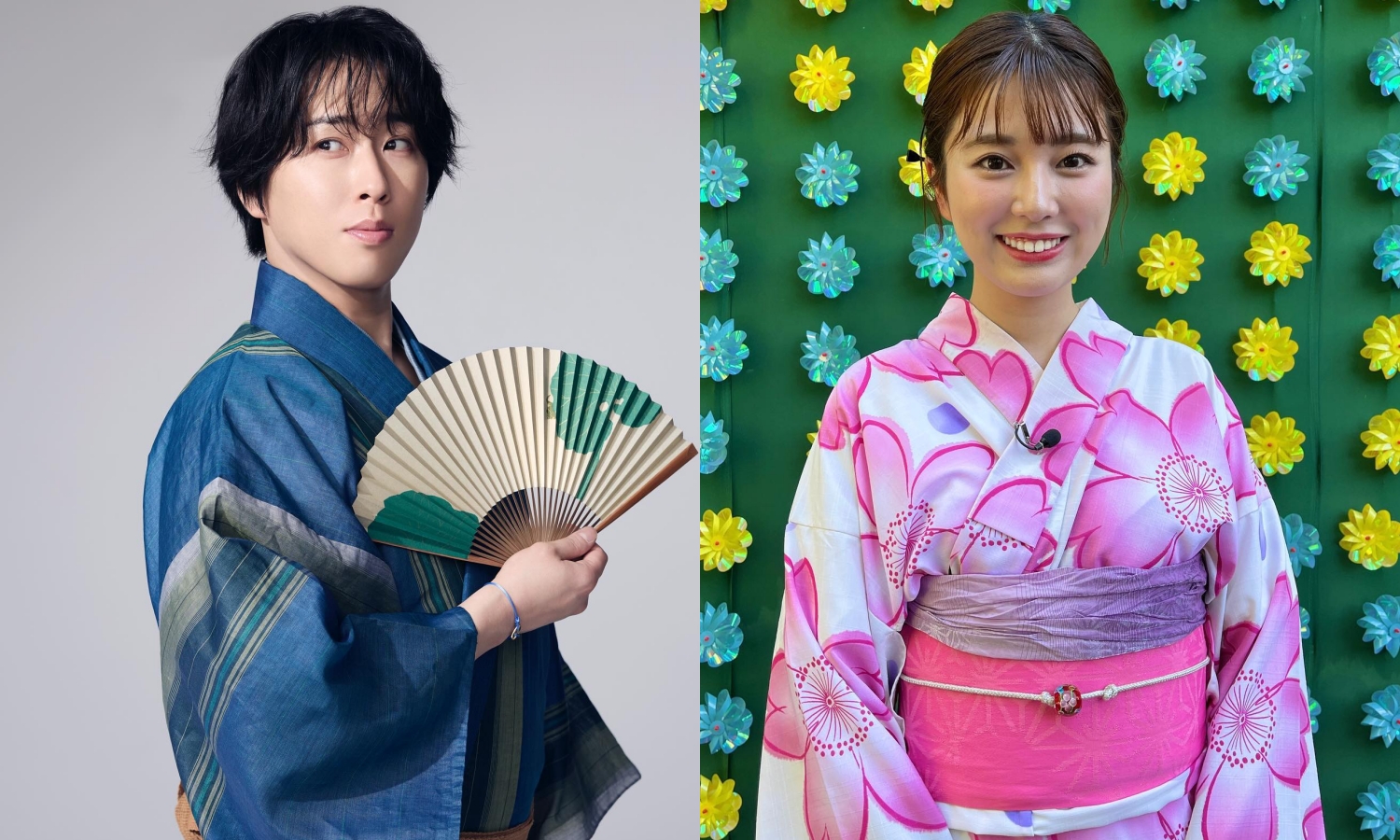 Snow Man成員宮館涼太與日本電視台主播黑田Miyu傳差六歲戀情。（翻攝宮館涼太、黑田Miyu IG）