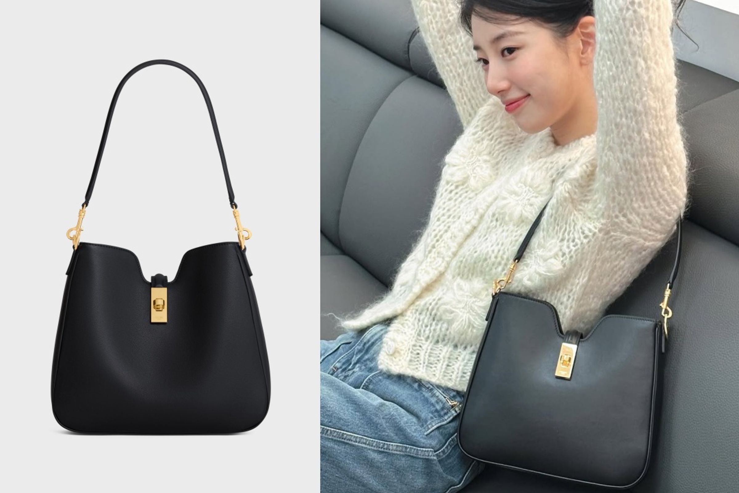 秀智同款的CAMILLE 16 SOFT光滑牛皮革小型手袋。NT$99,000（CELINE BY HEDI SLIMANE提供）