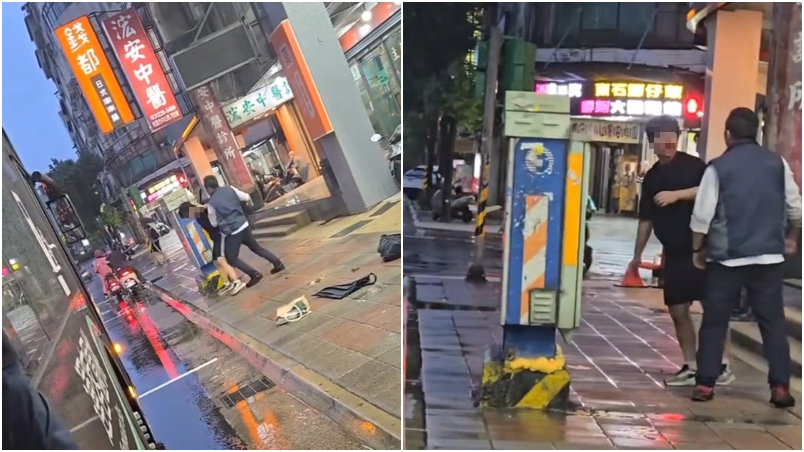 取得優勢的司機頻頻揮拳攻擊學生頭部。（翻攝自Threads ＠qn_taiwan）