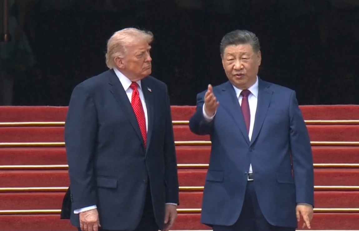 川普訪問中國，與習近平會面，但傳出兩人就台灣議題沒有達成共識。（翻攝自The White House直播）