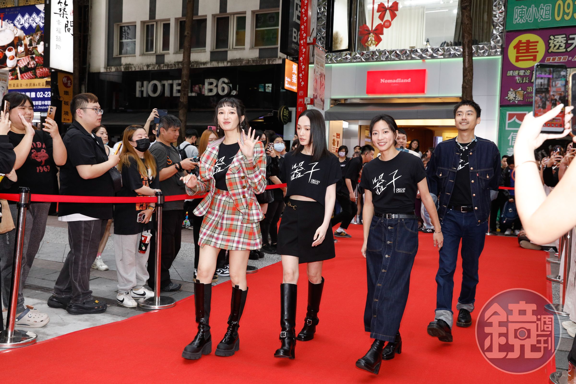 片中3位女角李杏、林映唯、陳妤與林鶴軒一起走紅毯,恰好組成「三娘教子」的局面。
