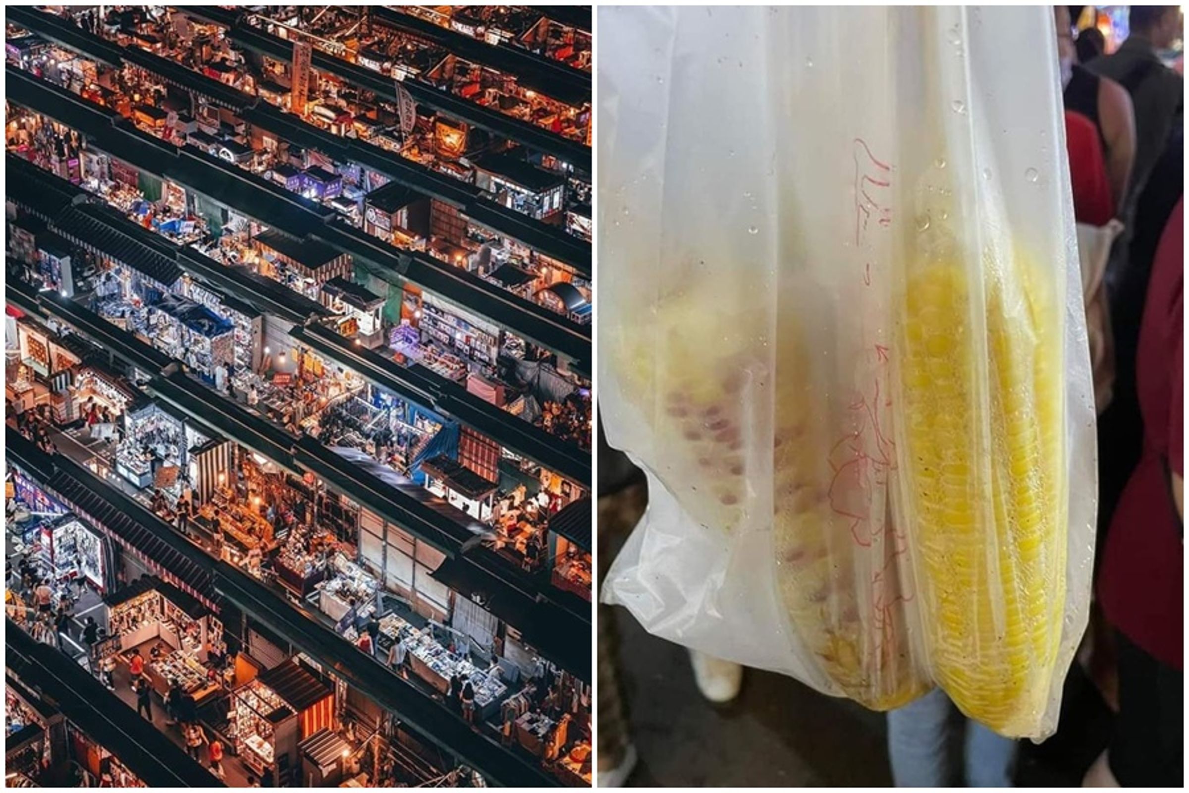 民眾上網抱怨到瑞豐夜市買水煮玉米，3支竟然要價230元。（翻攝自瑞豐夜市臉書、爆料公社）
