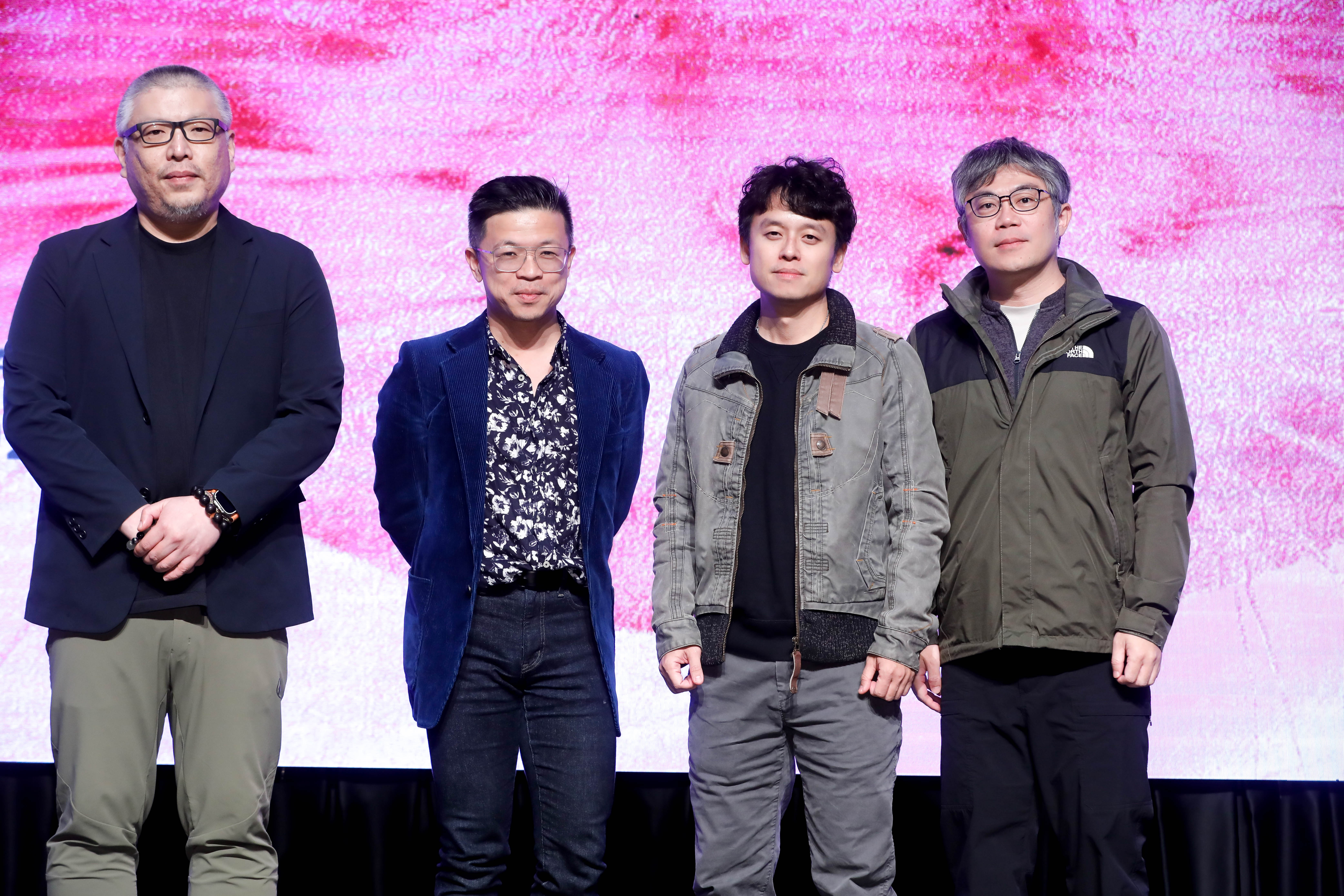 「眯電影：台語短片創作徵選」活動正式起跑，評審包括電影監製王師（左起）、導演蘇哲賢、導演唐福睿及剪輯師陳俊宏等人。