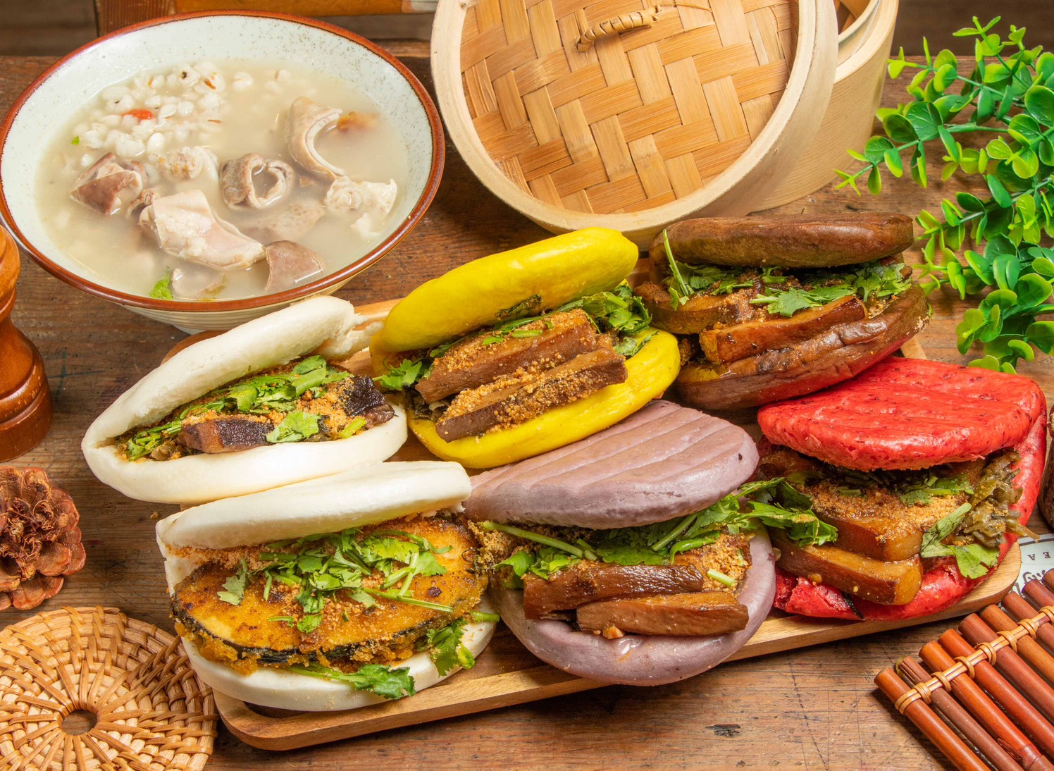 被譽為「AI教父」黃仁勳愛店的旺德刈包。（旺德刈包提供）