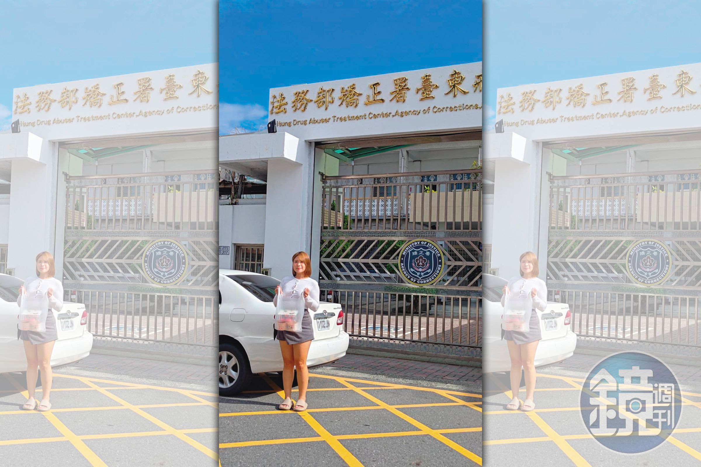 Colbie每天單槍匹馬開車穿梭台東各監獄寄菜、代客聊天。(讀者提供)
