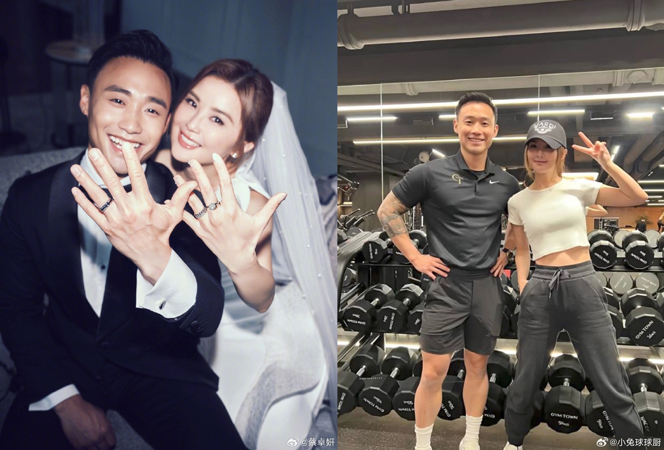 阿Sa閃婚健身教練男友，消息雖然出其不意，但阿Sa經濟獨立財務自由，個人事業進可攻退可守，結婚的時機選得很準。（阿Sa微博／微博圖片）