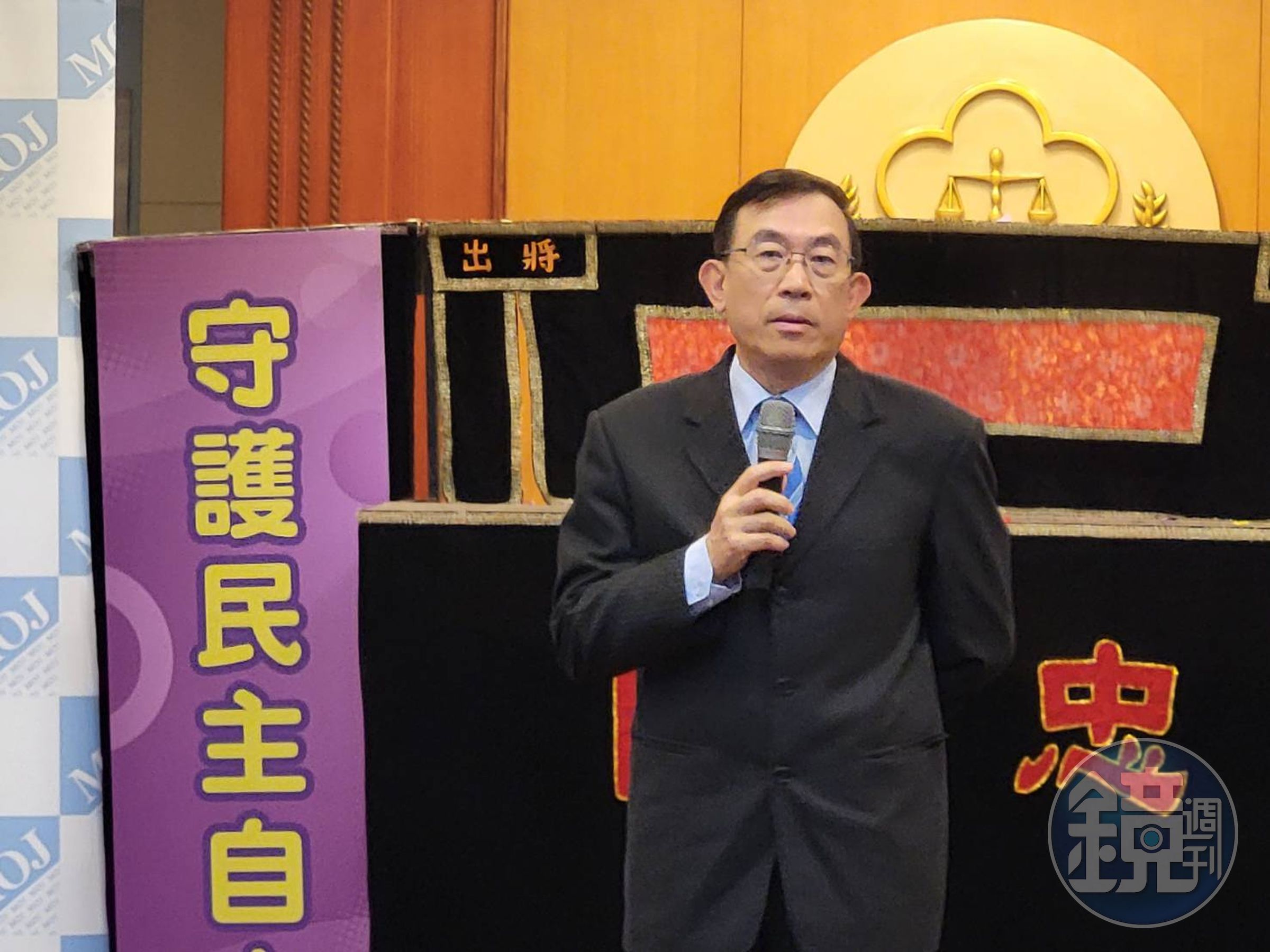 法務部次長蔡碧仲出席「反賄選逗陣來、反介選為將來」宣示記者會。