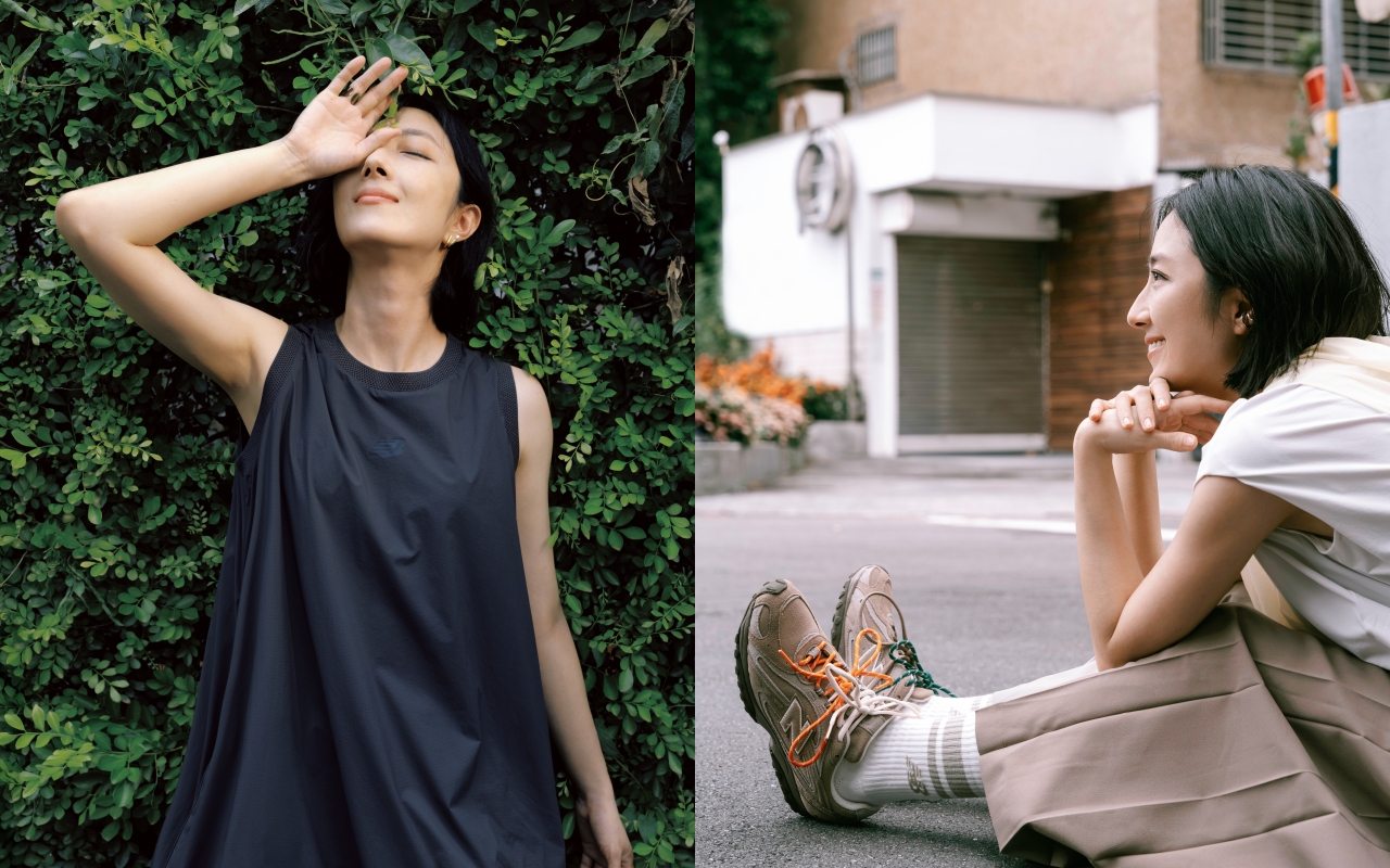 桂綸鎂身穿GREY Collection系列全新服飾。(New Balance提供)