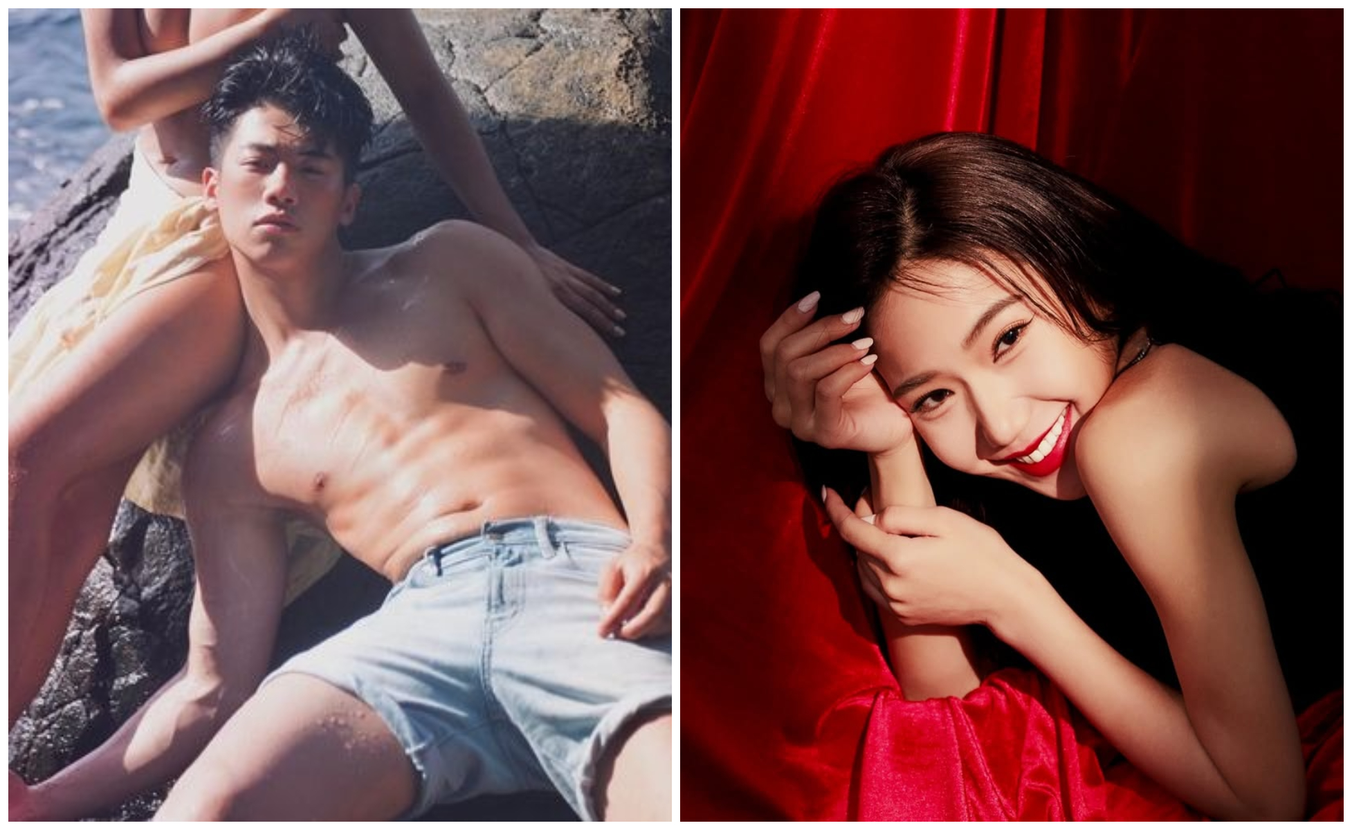 范成章曾貼出一張在海邊躺著疑似「上空女」的照片，女子的美甲與家寧同一時間的美甲造型相似。（翻攝范成章IG、家寧IG）