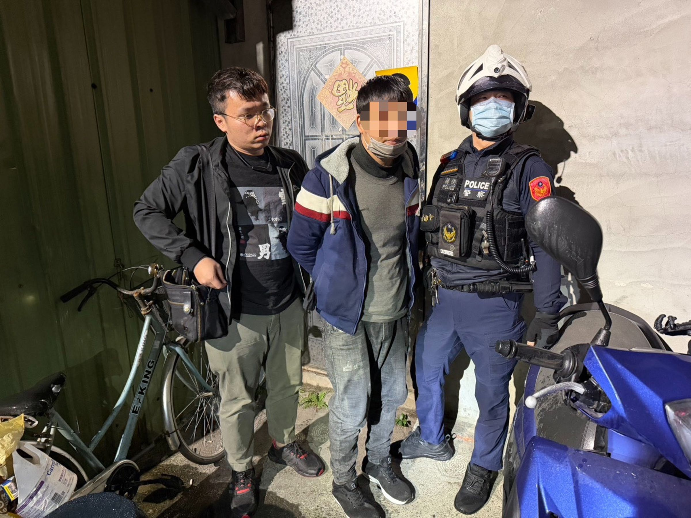 廖姓男子涉嫌殺害雙親，於今日晚間在新莊落網。（翻攝畫面）