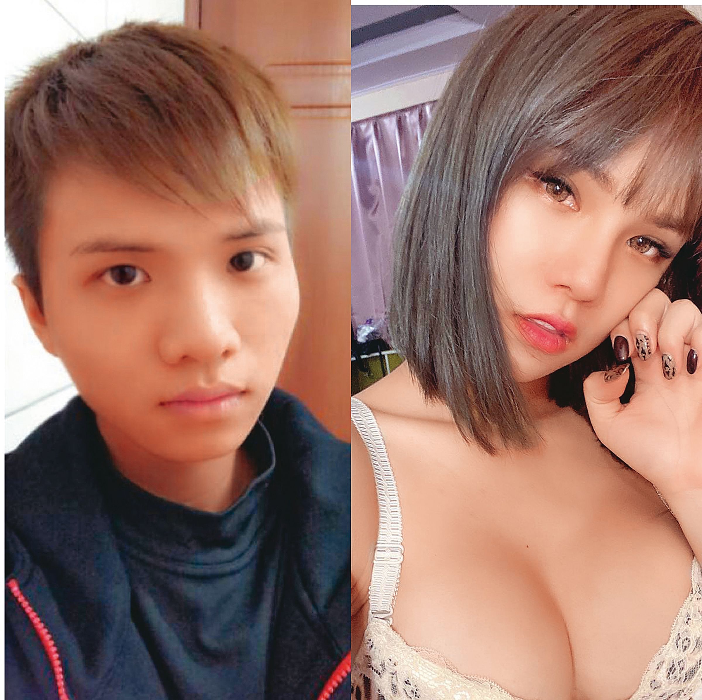 小A辣變性之後判若兩人，連小波特都難辨雌雄。（翻攝自小A辣臉書）