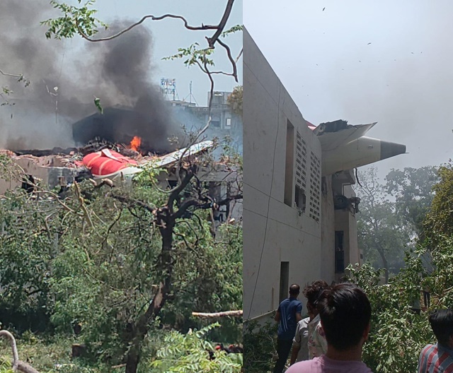 印度航空（Air India）今一架飛往倫敦的班機發生墜機事件。（翻攝自X@Turbinetraveler）