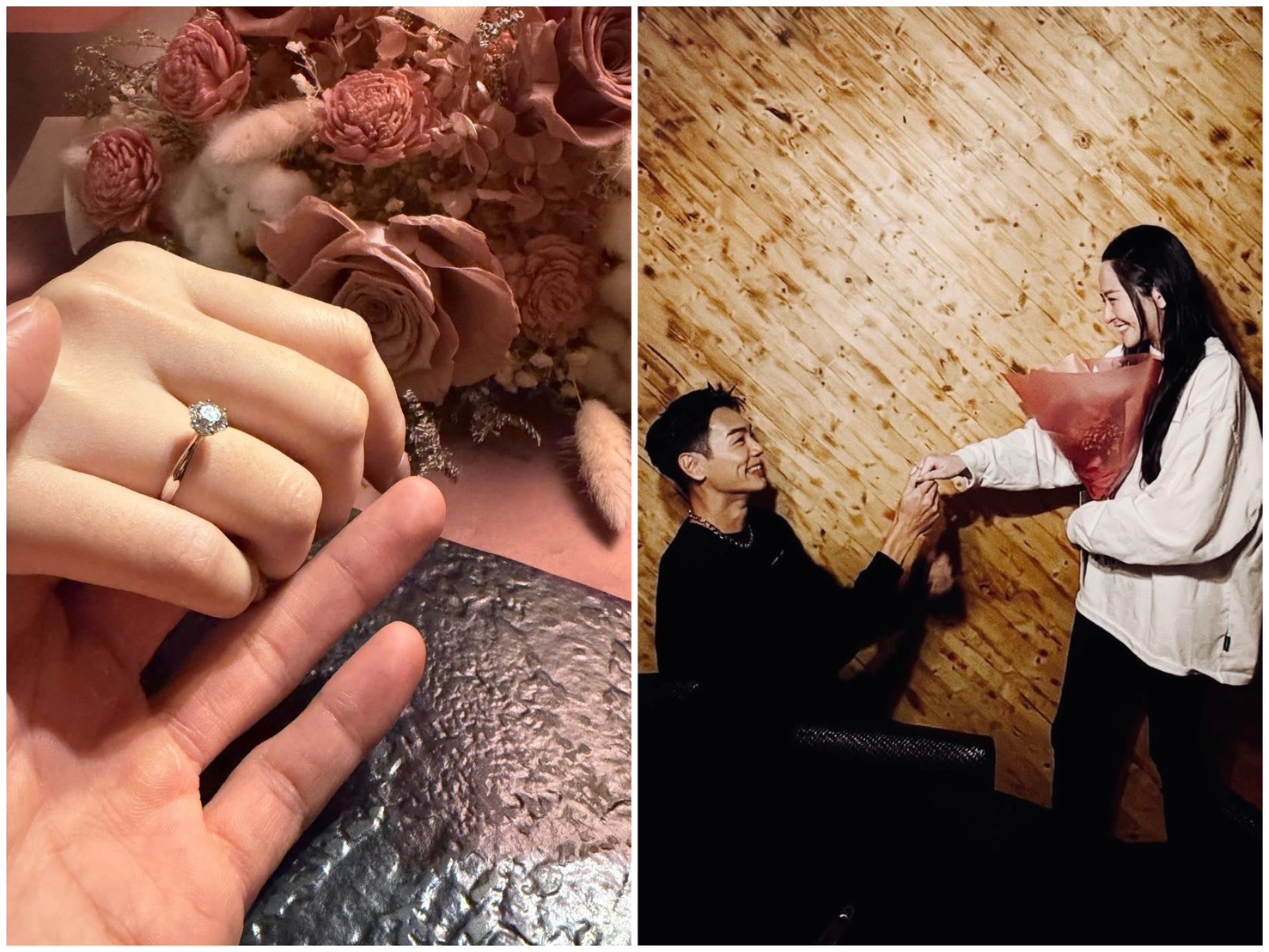 禾浩辰分享求婚成功畫面。（翻攝臉書）