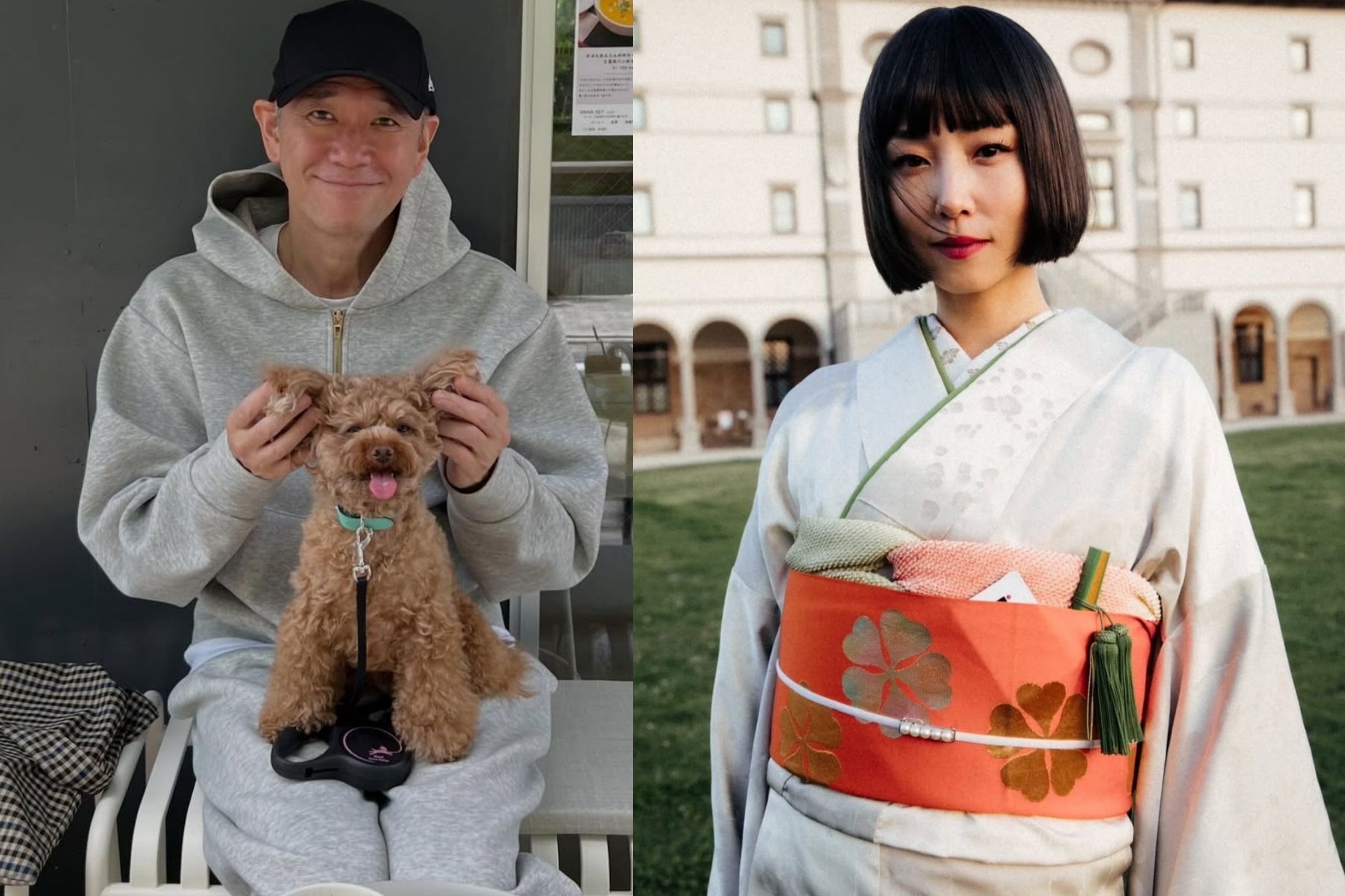 杉本哲太近來作風變年輕,開始經營IG,反而成為新戀情的證據;右圖是他新歡被說像的女星MEGUMI。(翻攝網路)