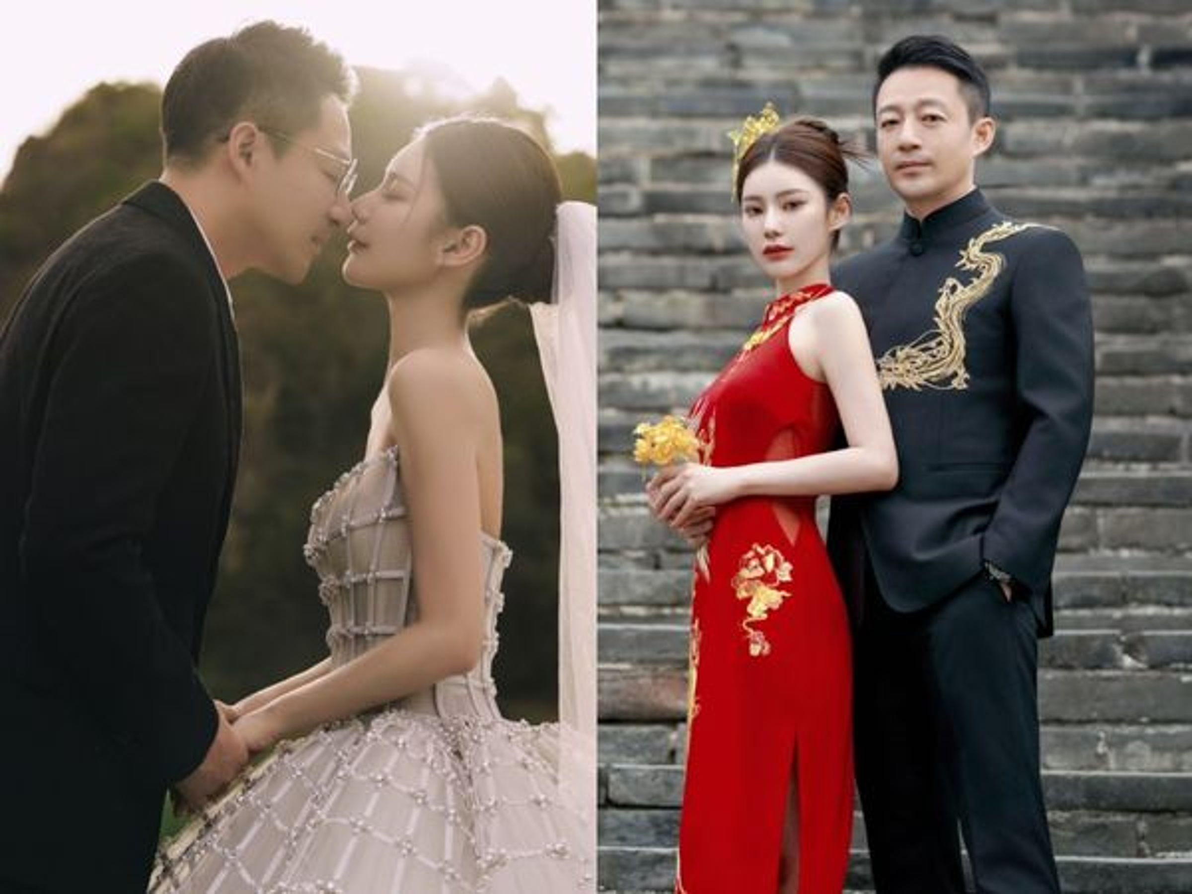 汪小菲與Mandy於5月舉辦婚禮,還拍了浪漫婚紗照。(翻攝自微博)