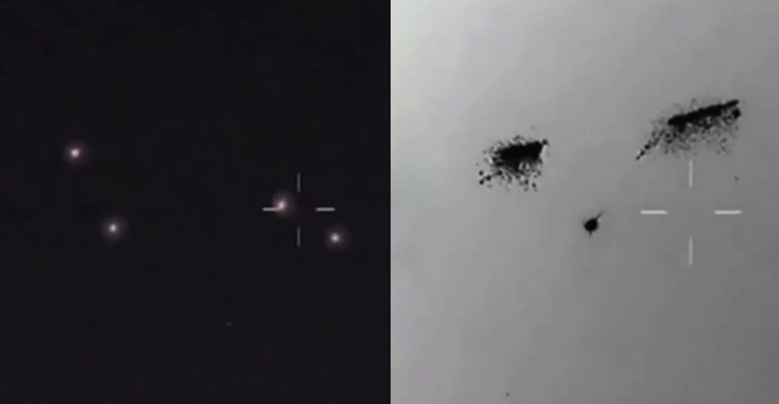 影片顯示阿富汗某軍事基地出現不明發光球體,被飛彈攻擊後散發無數碎片,但仍安然無恙。(翻攝X@MarioNawfal)