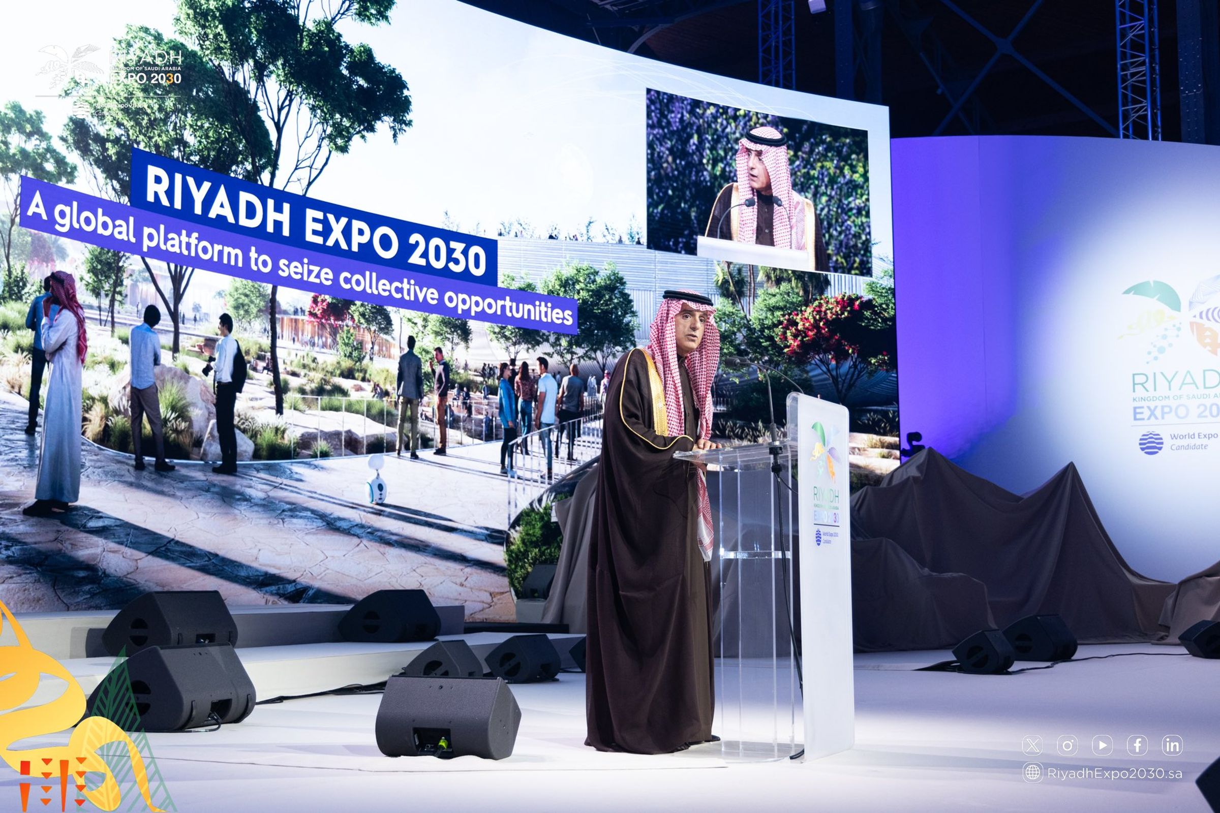 由沙烏地阿拉伯的首都利雅德取得2030年世界博覽的舉辦權。（翻攝自@Riyadh_Expo 2030X）