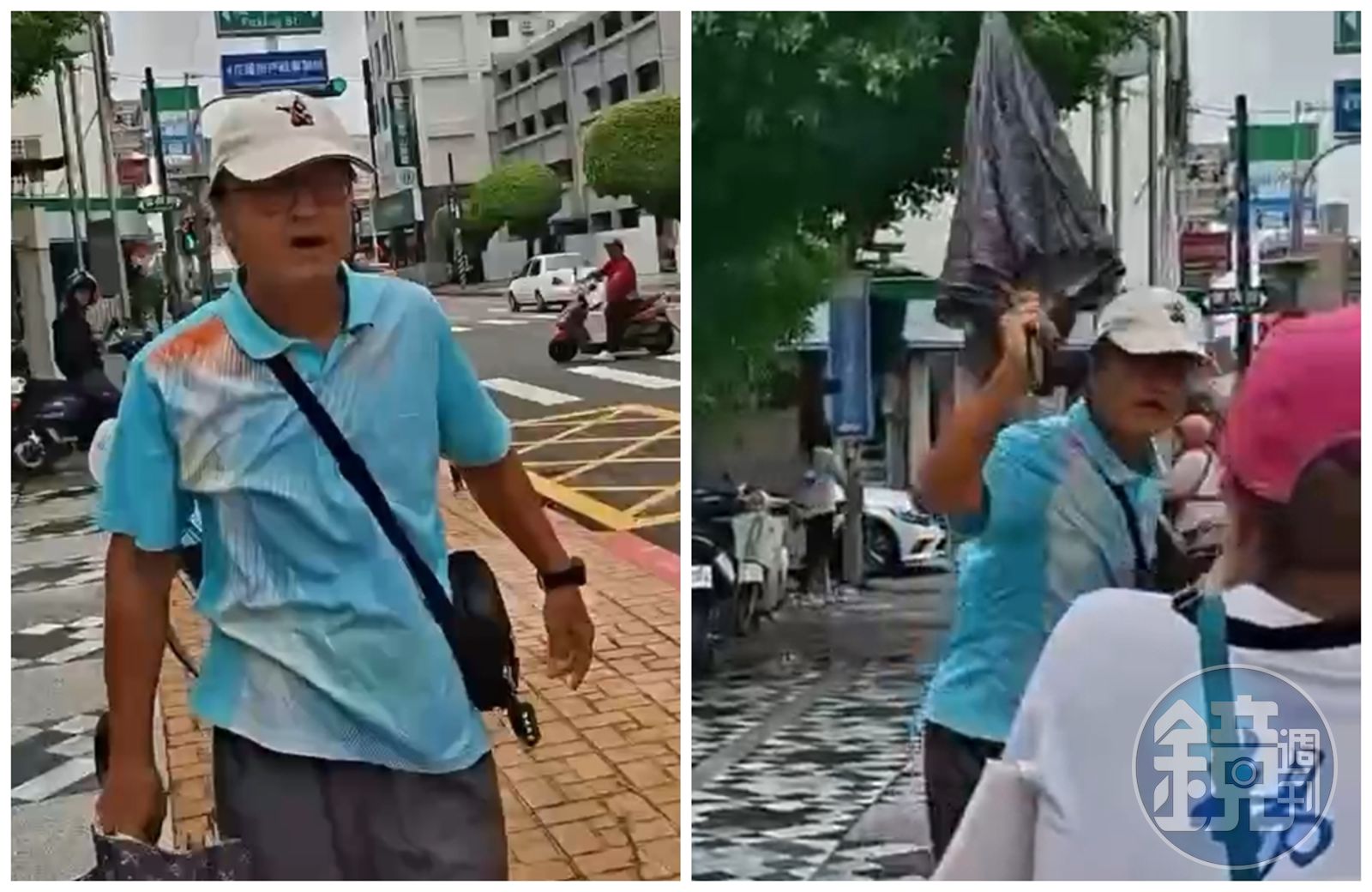 柯文哲陪登記!民眾黨花蓮市長參選人父親場外爆衝突 持傘作勢打跟拍民眾