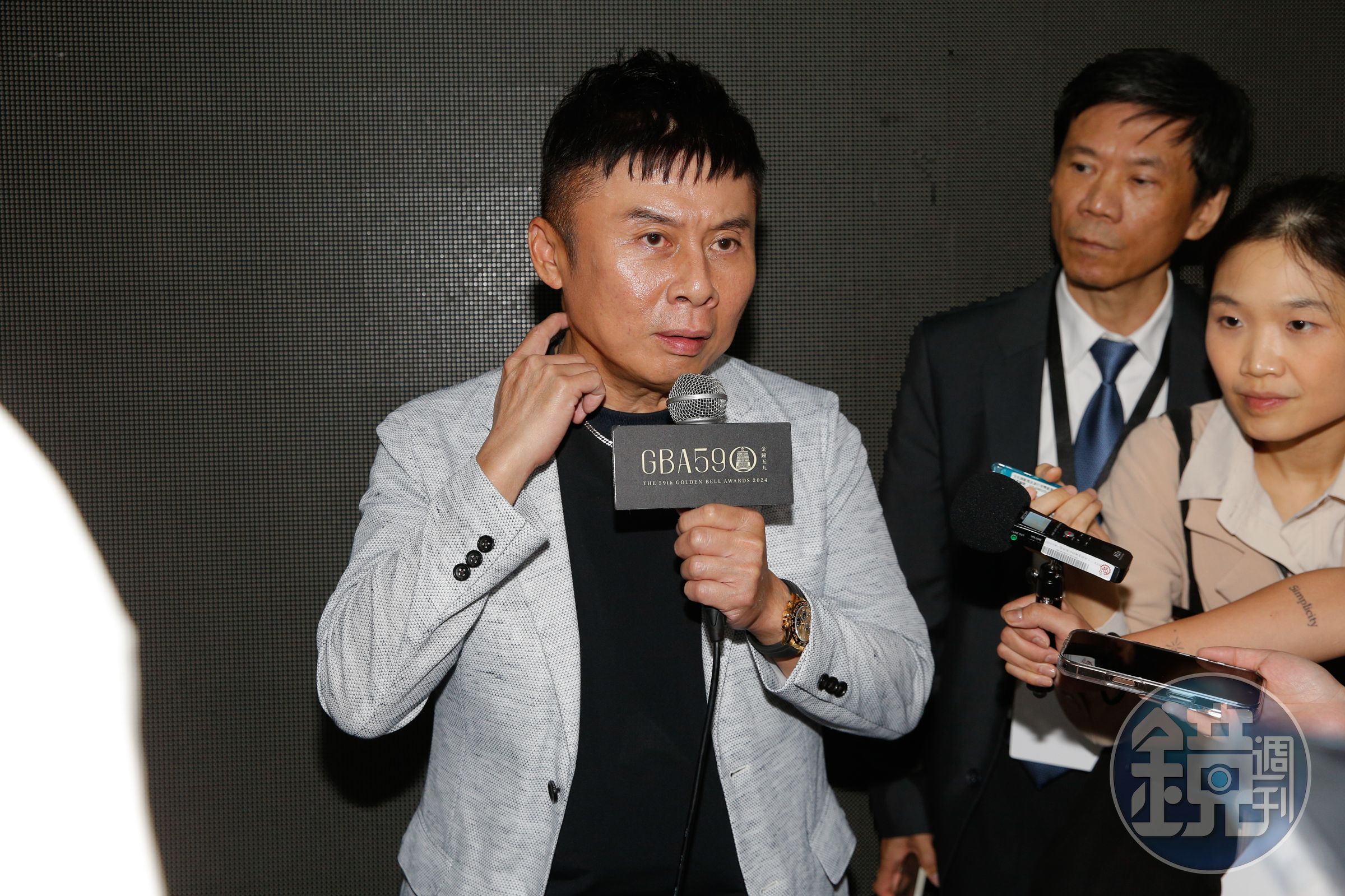 評審團主席劉思銘在典禮後接受訪問。