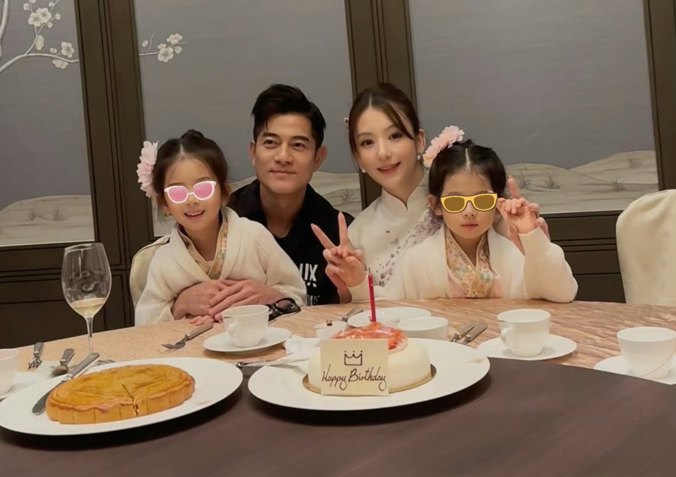 郭富城與方媛育有2個女兒，如今再迎來千金。（翻攝自方媛微博）