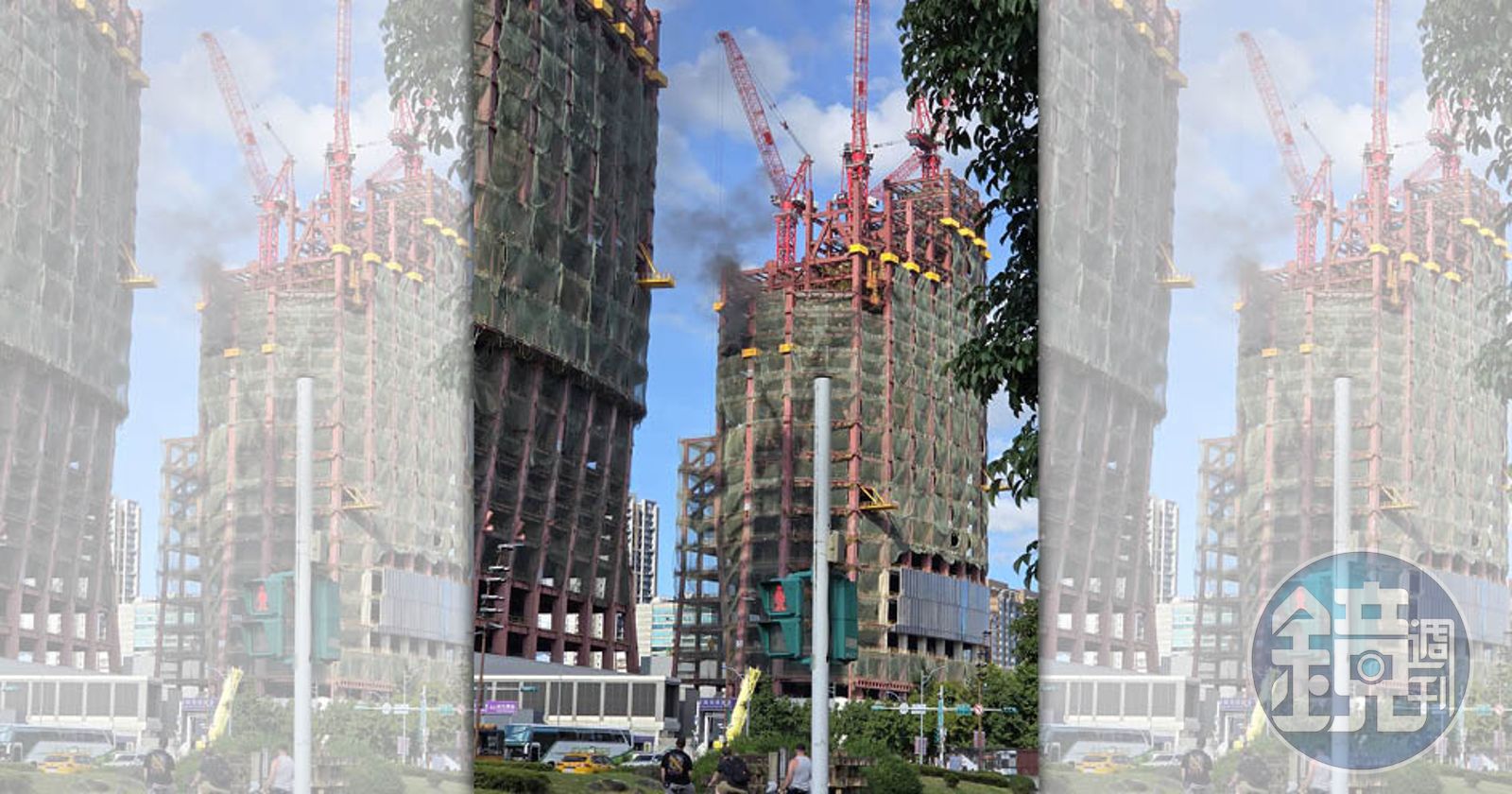 6天內燒2次！北車旁雙子星大樓工地又傳火警　市府怒開罰勒令停工