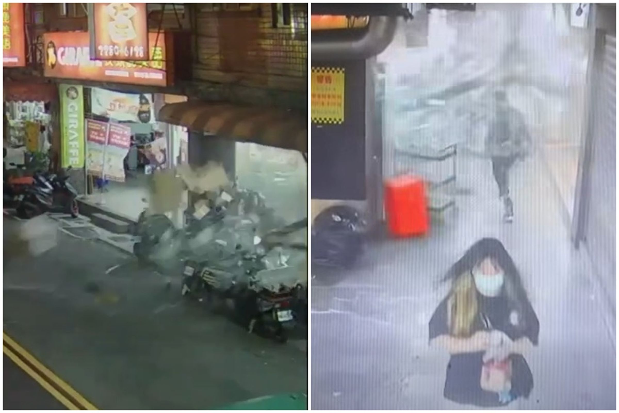 新北蘆洲長安街自助餐店昨晚發生氣爆意外,爆炸瞬間威力驚人。(翻攝自記者爆料網、臉書《我是蘆洲人 LoveLuzhou》)